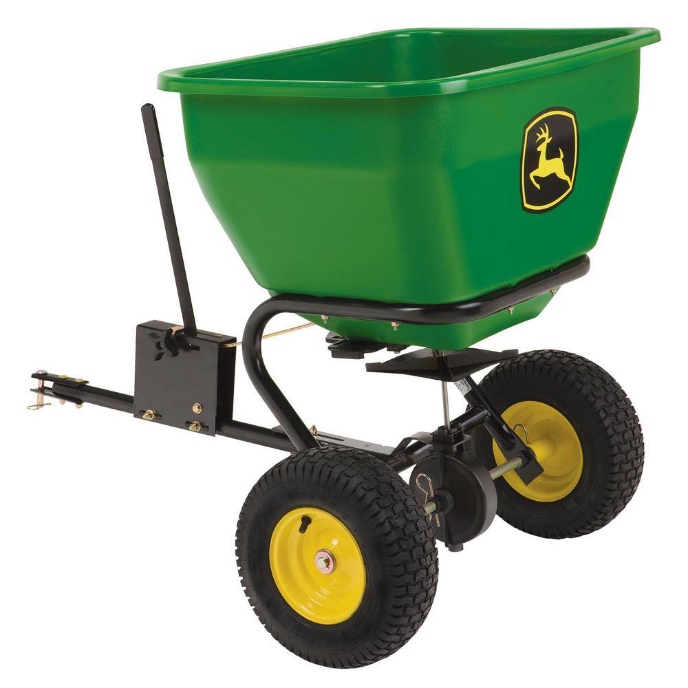 2026 John Deere 175 lb Tow-Behind Broadcast Spreader, Rustproof Poly Hopper, Universal Fit