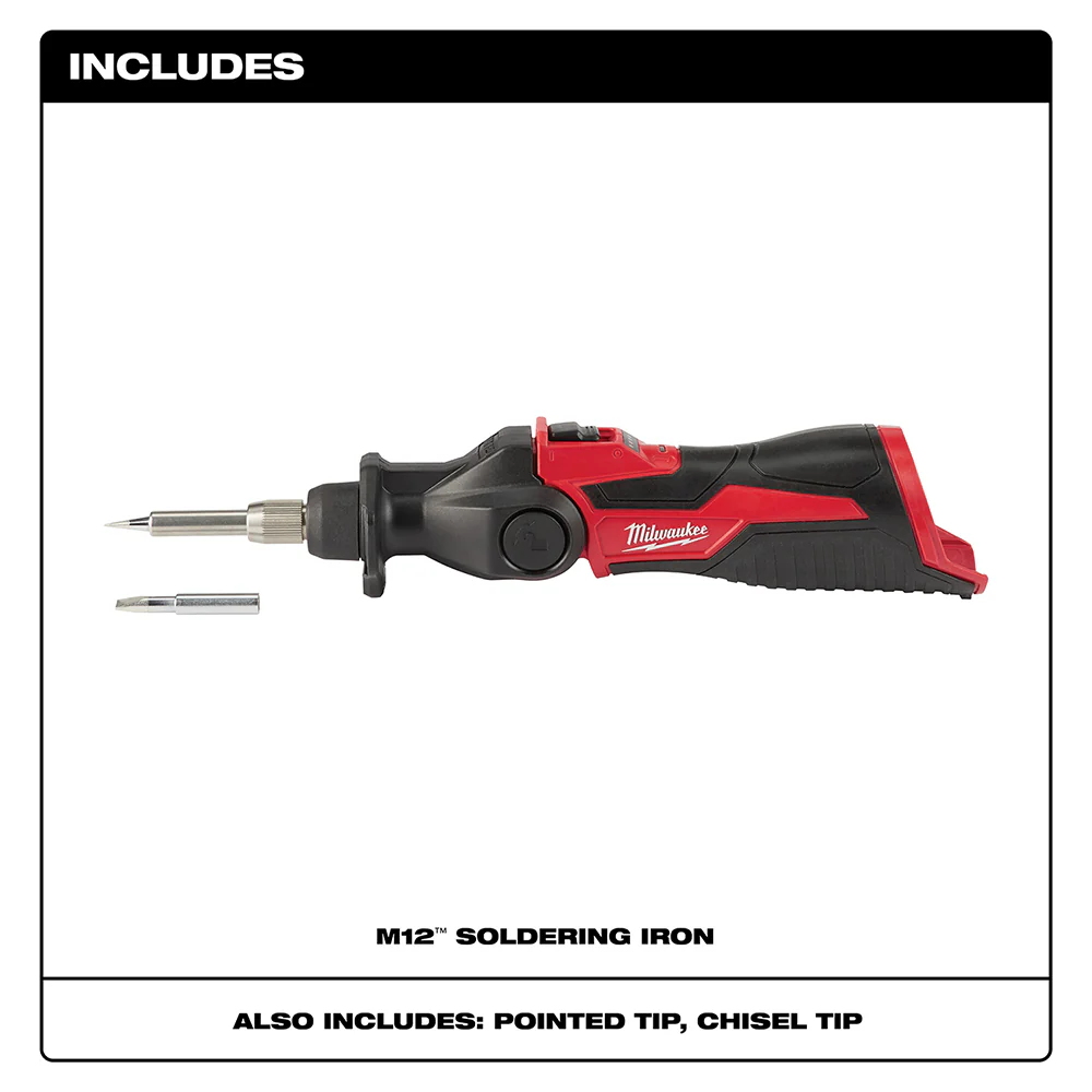2026 Milwaukee 2488-20 M12 12V Cordless Pivoting Head Soldering Iron - Bare Tool