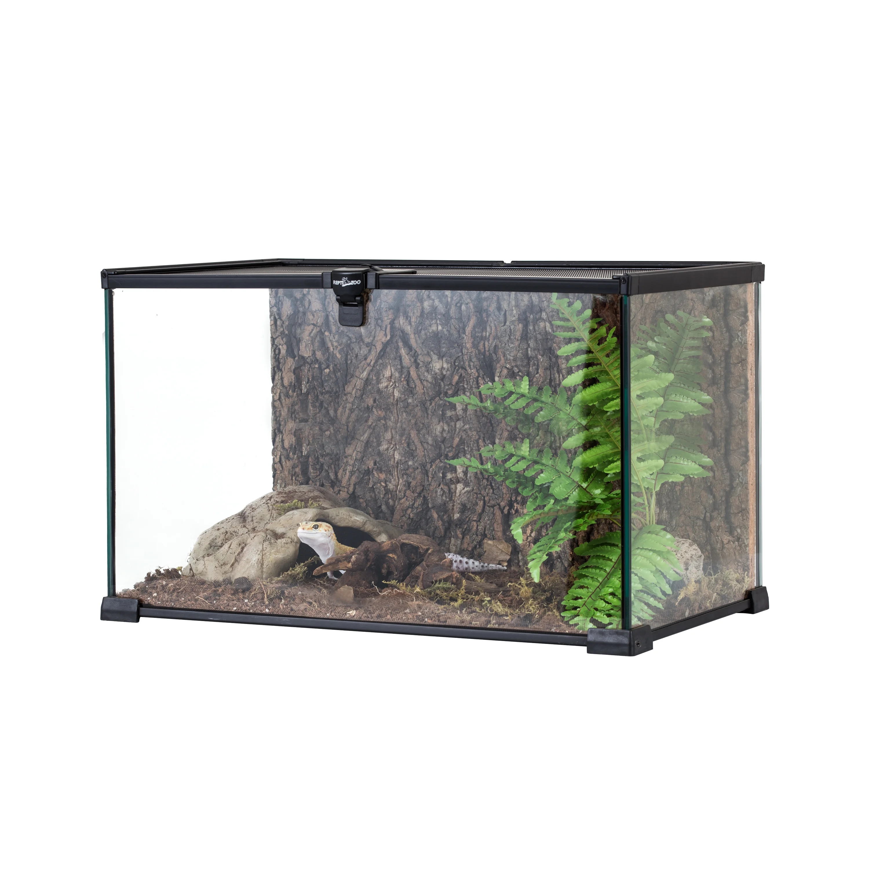2026 REPTI-ZOO Knock-Down Mini Glass Reptile Habitat, 360 Rotation, 14.5 gallon, Easy Assembly