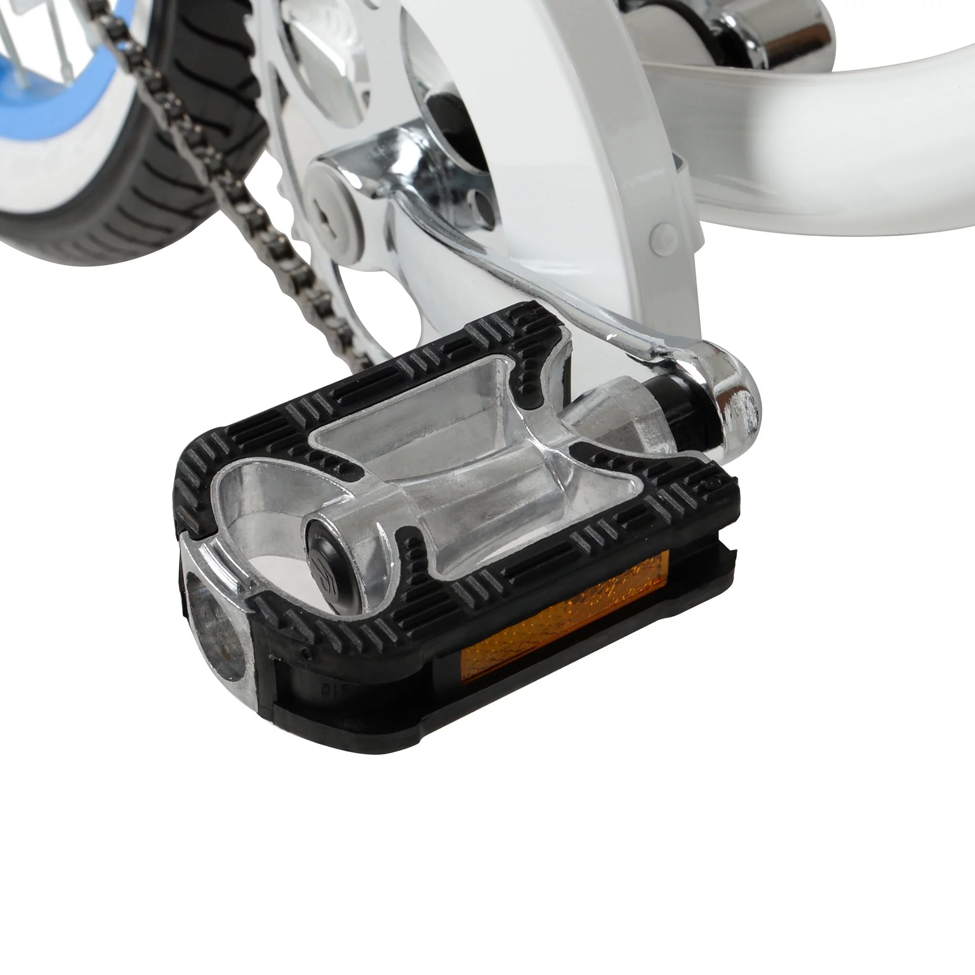 2026 Hyper Bicycle Women's 26 In. Beach Cruiser, White with Blue Rim