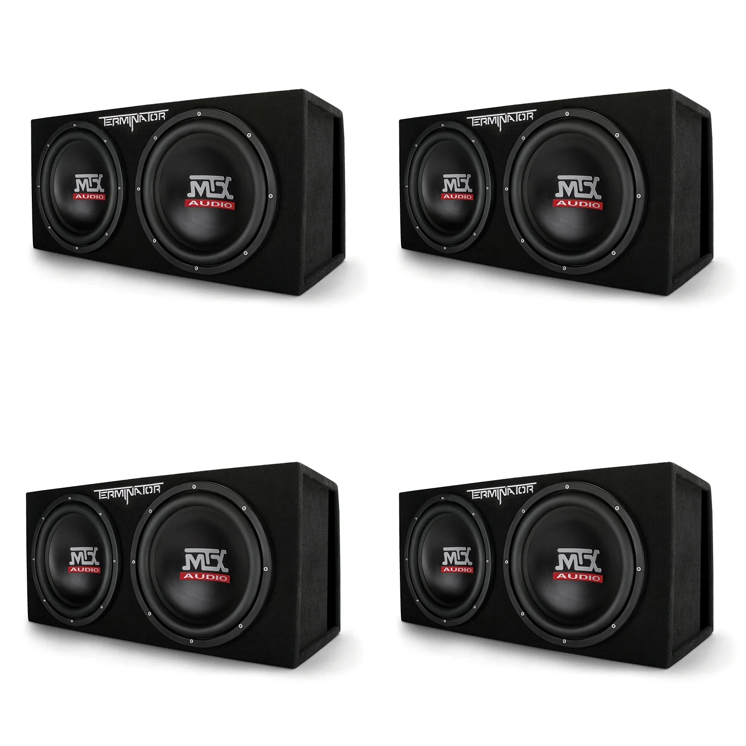 2026 MTX TNE212DV 12-Inch 2000-W Max Audio Dual Loaded Subwoofer Enclosure (4 Pack)