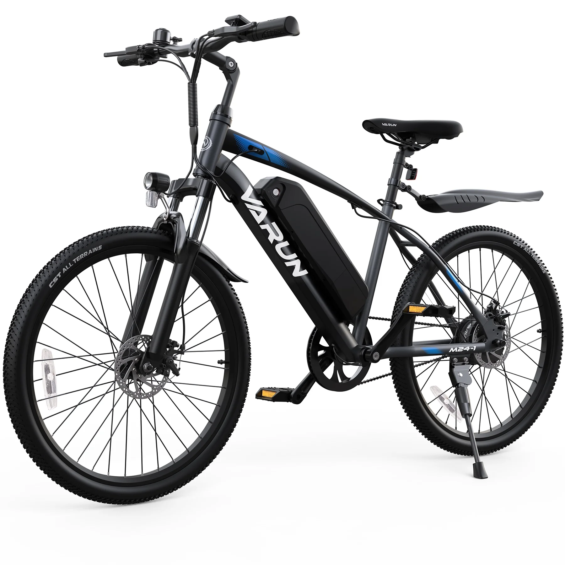 2026 VARUN Electric Bike for Adults, 350W 20MPH Commuter Ebike with 36V Removable Battery, 24'' Electric Mountain Bike with Front Fork Suspension and Dual Disc Brakes