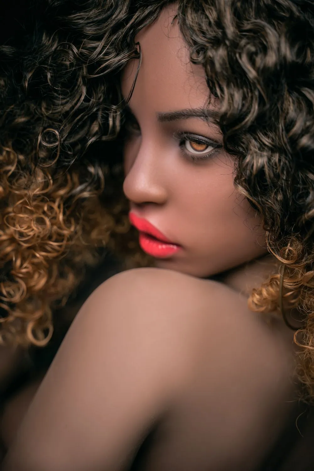 sex doll RC4.98ft /152cm  Silicone Head Black Sex Doll - Tinsle - R C