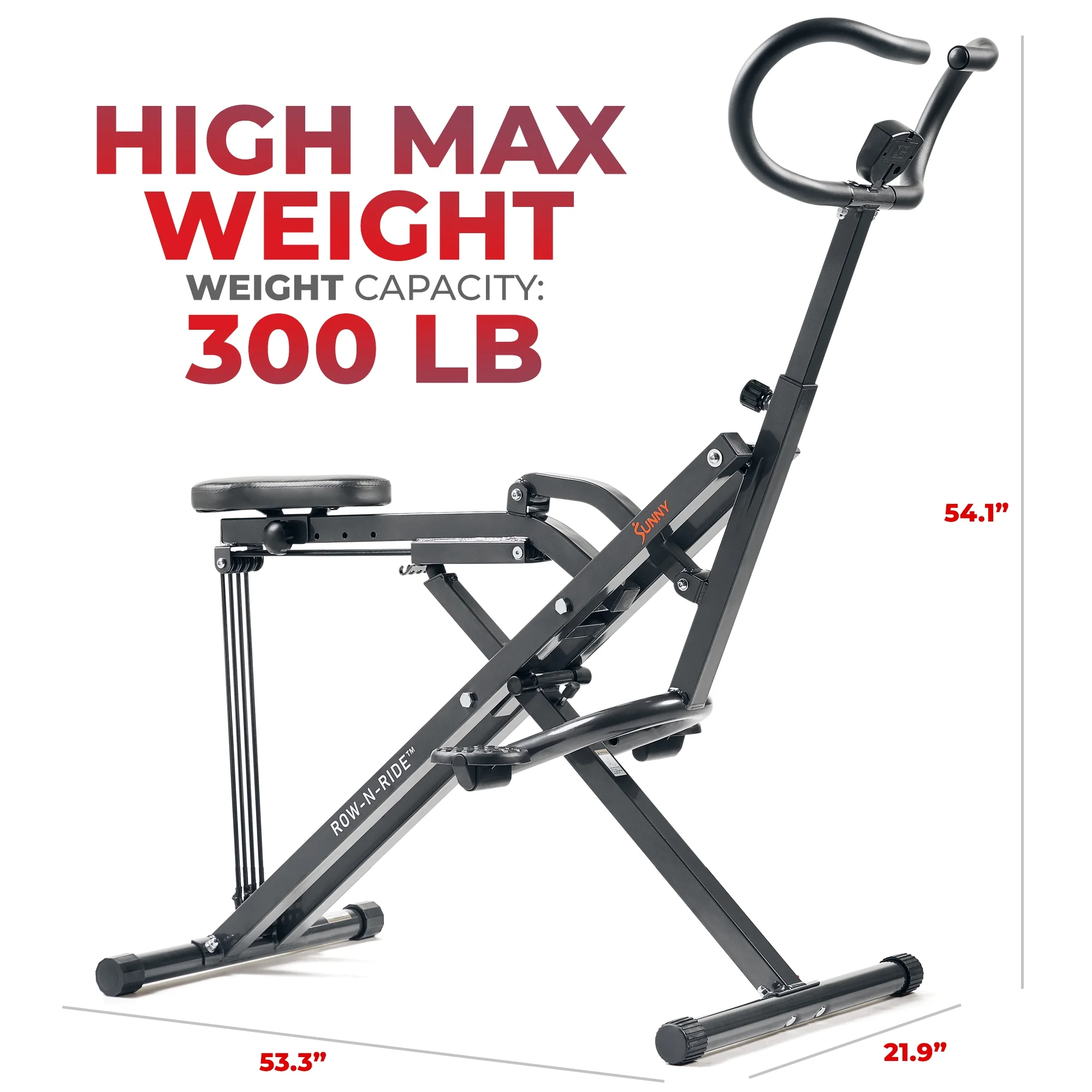 2026 Sunny Health & Fitness Row-N-Ride® Plus Assisted Squat Machine - NO. 077PLUS