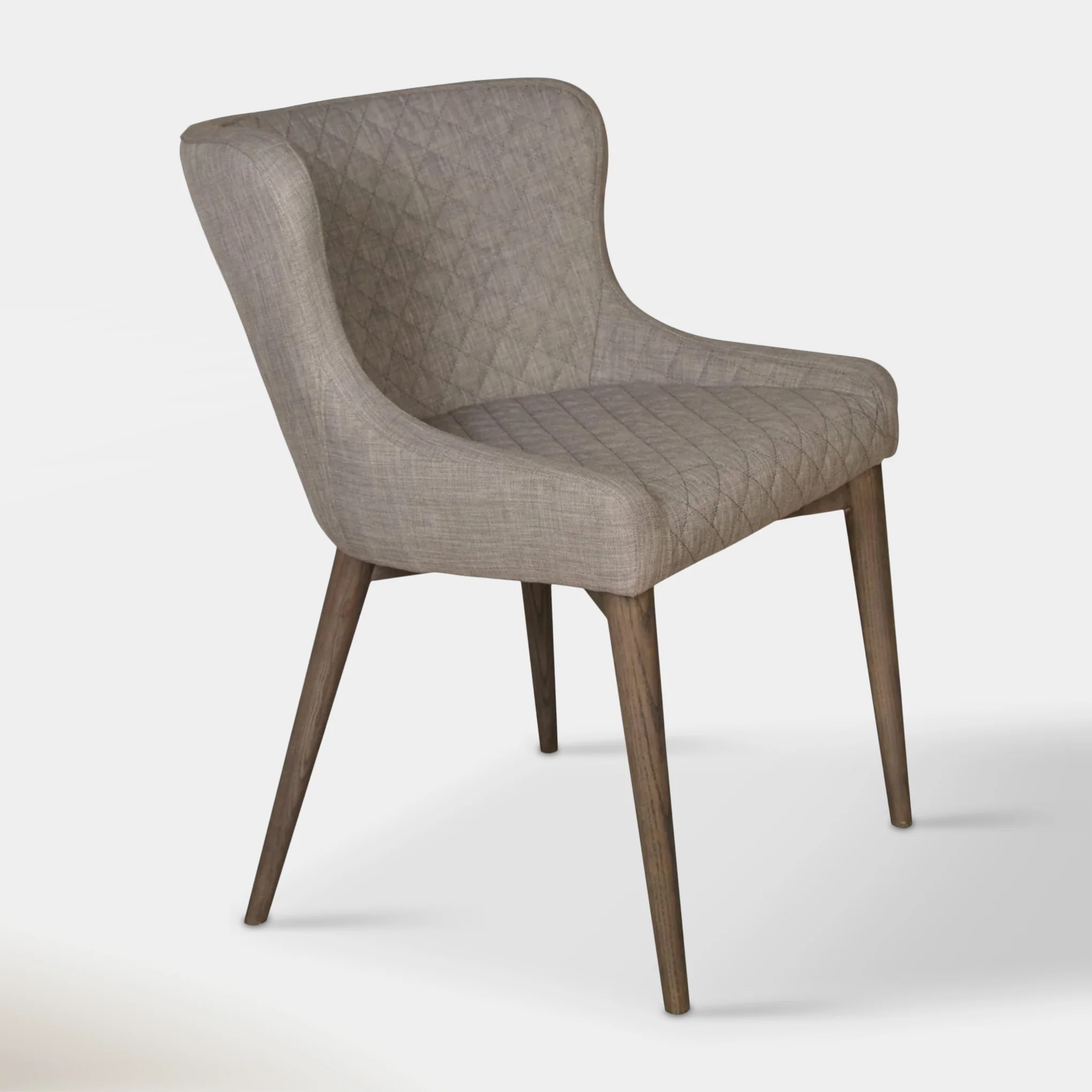 Hugo Collection Dining Chair – Light Grey Fabric with Smokey Ash Wood Legs