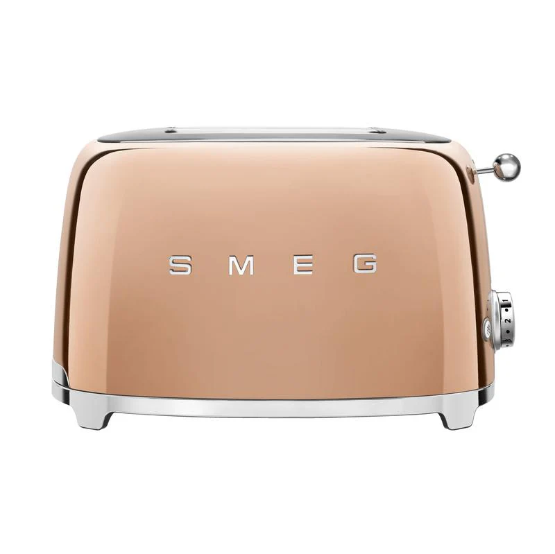 2026 SMEG TSF01RGUK 50s Retro Style 2 Slice Toaster Rose Gold