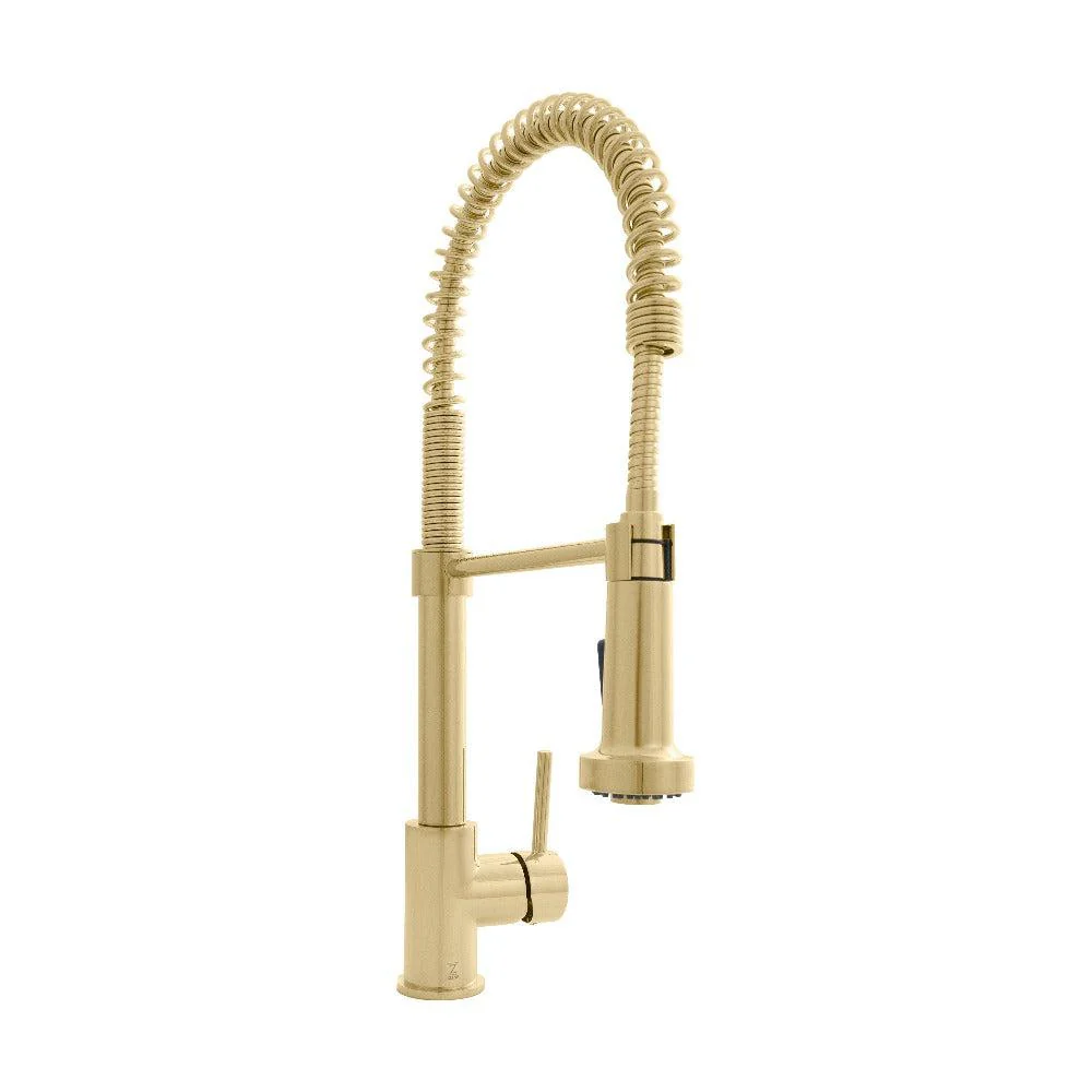 2026 ZLINE Apollo Pull Down Spring Single Handle Kitchen Faucet in Polished Gold (APL-KF-PG)