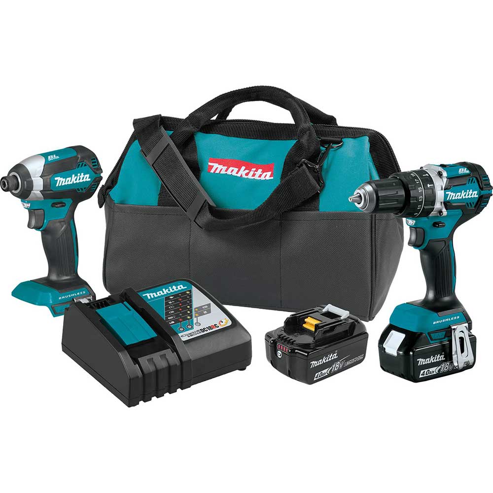2026 Makita XT269M 18-Volt 4.0 Ah LXT Lithium-Ion Brushless Cordless Combo Kit - 2pc