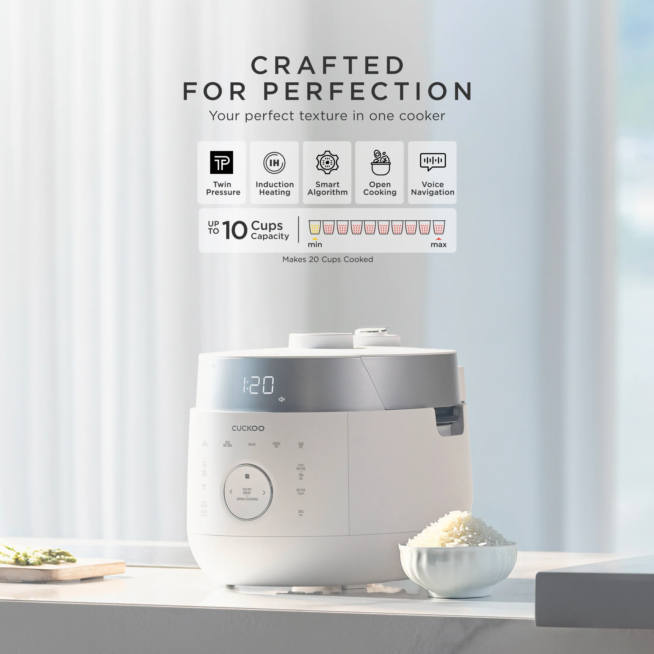 10-Cup IH Twin Pressure Rice Cooker (CRP-LHTR1009F)