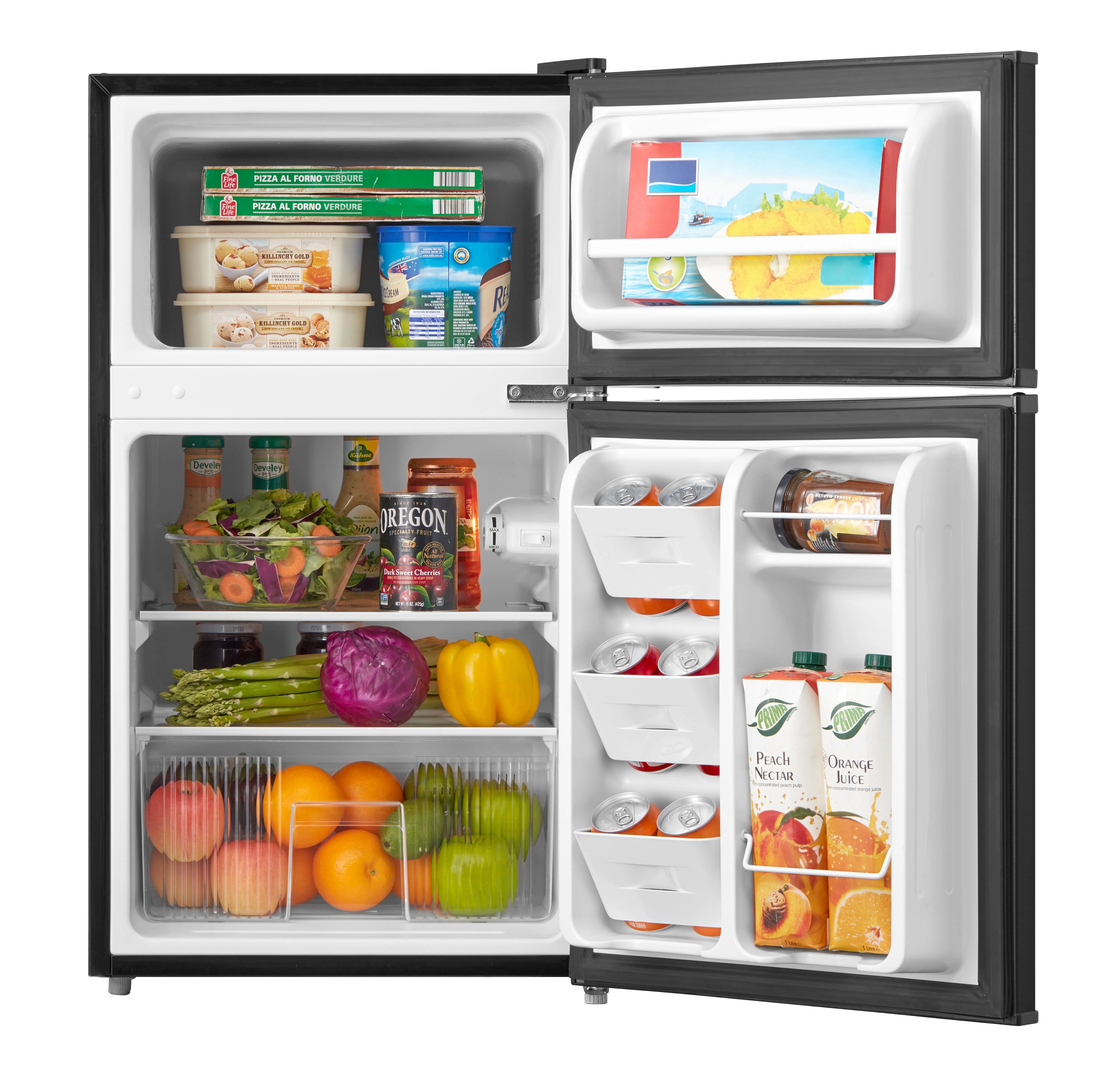 2026 Arctic King 3.2 Cu ft Two Door Compact Refrigerator with Freezer, Black