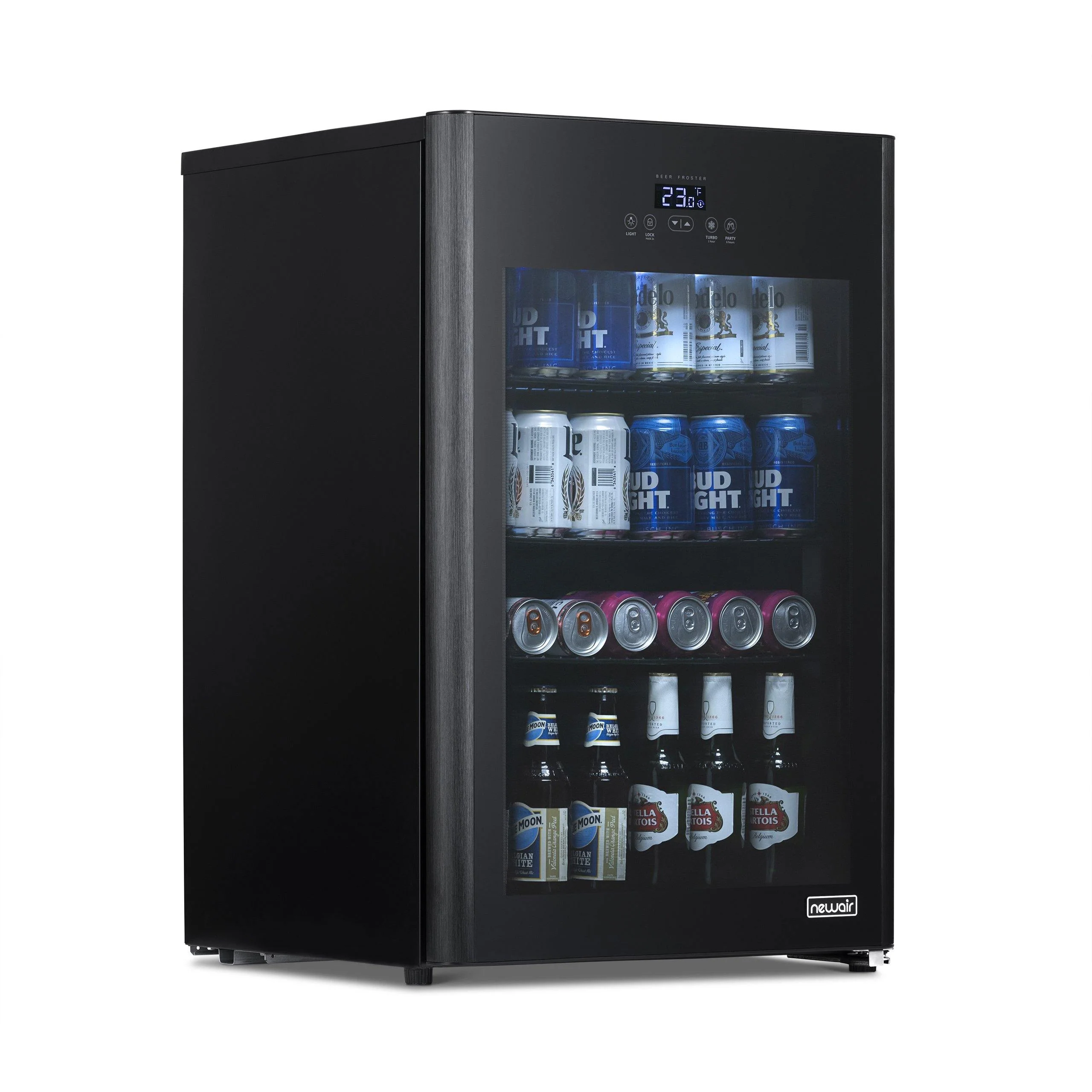 2026 Newair® 125-Can Freestanding Black Beer Froster Beverage Fridge - 22.1