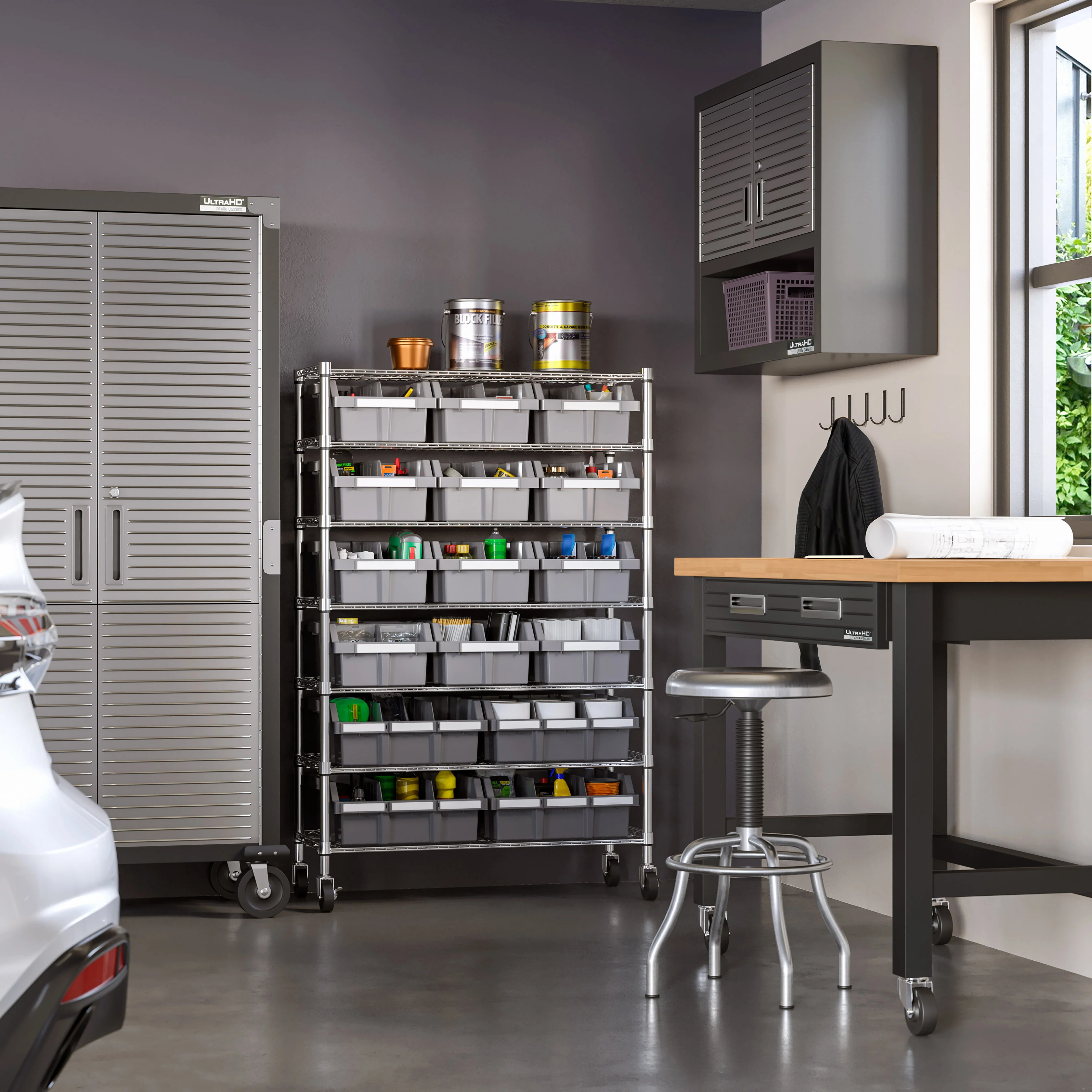 7-Tier NSF 16-Bin Rack