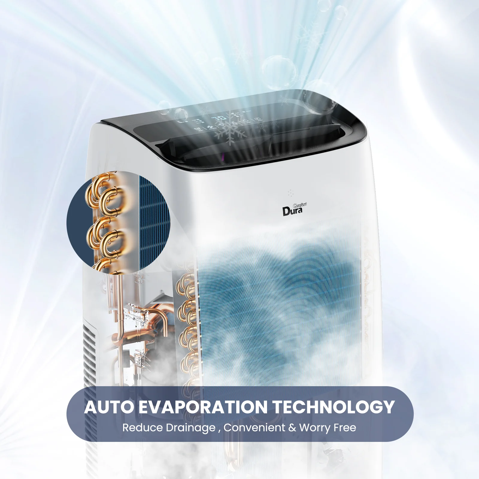 2026 DuraComfort Portable Air Conditioners Unit 10200BTU(14000 BTU ASHRAE), Dehumidifier, Cooling, Fan, Remote Control, 450 sq. ft