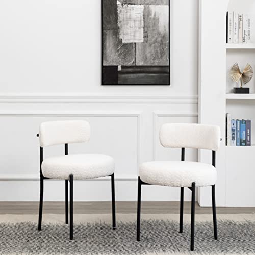 DYHOME White Dining Chairs Set of 4, Mid-Century Modern Dining Chairs, Kitchen Dining Room Chairs