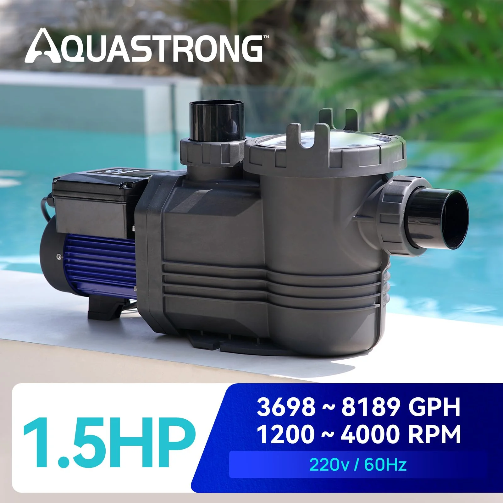 2026 Variable Speed Pool Pumps, 1.5 HP to 3 HP, 8189GPH to 11359GPH, 220V