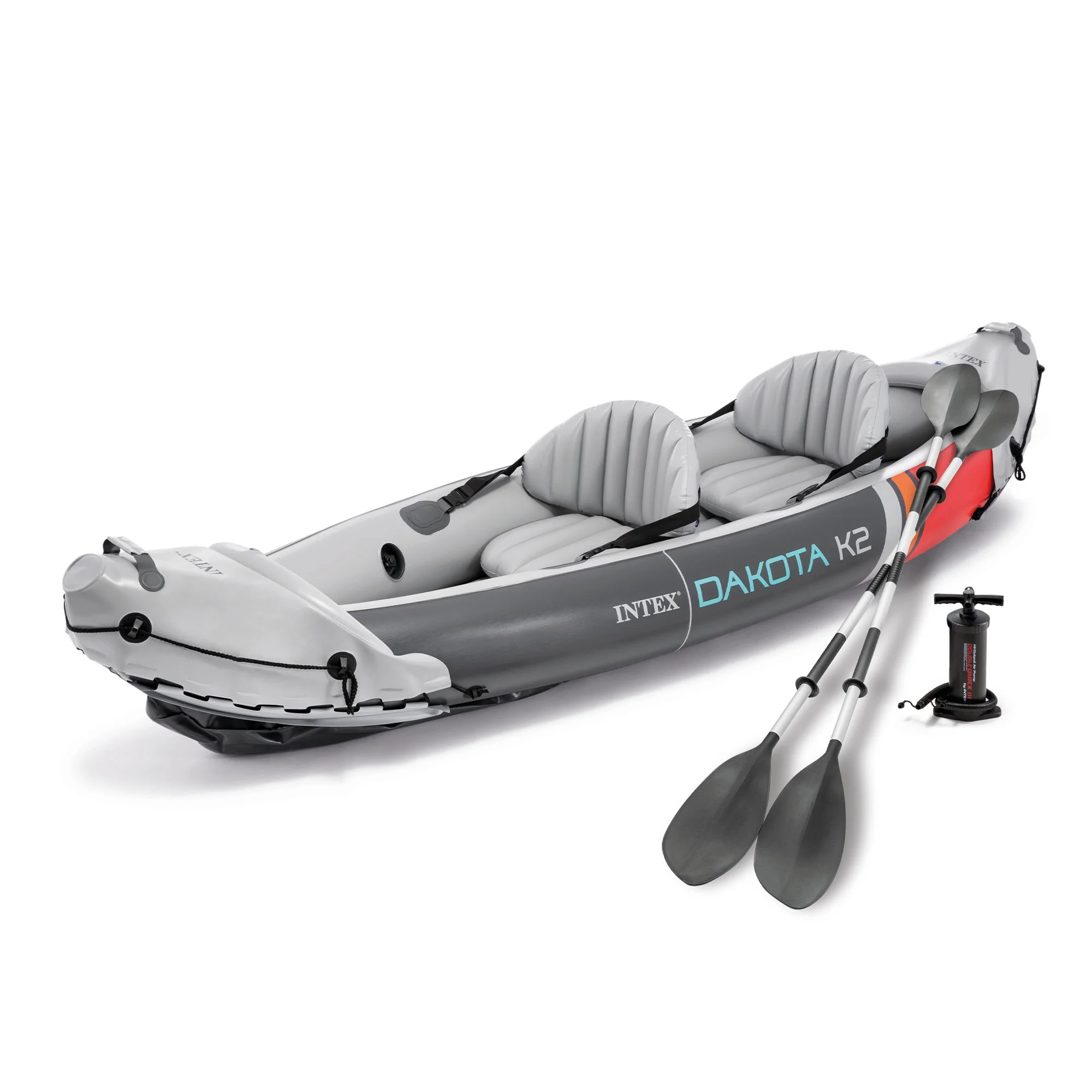 2026 Open Box Intex Dakota K2 2 Person Vinyl Inflatable Kayak with Oars and Pump