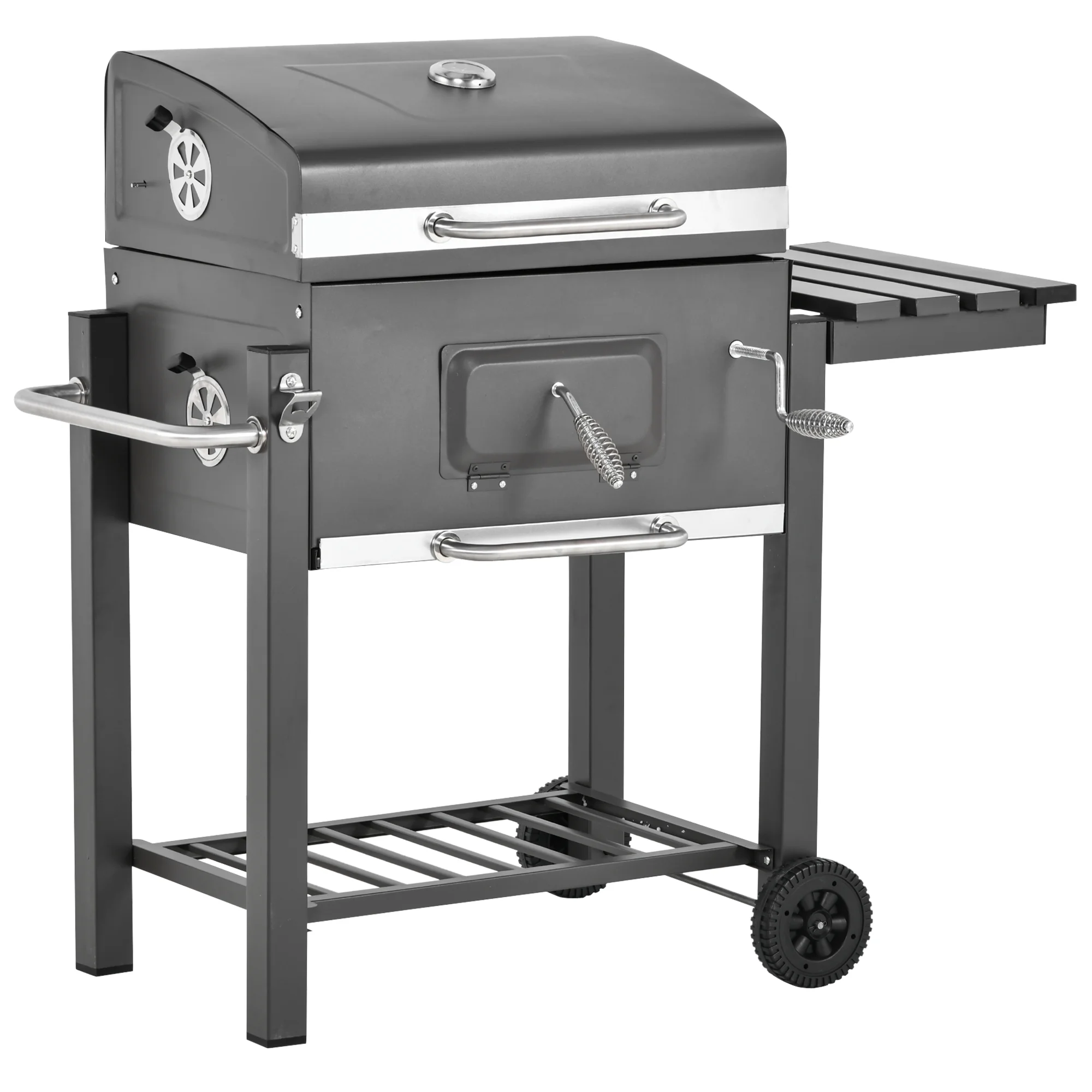 2026 Outsunny Charcoal BBQ Grill, Outdoor Portable Cooker, Gray