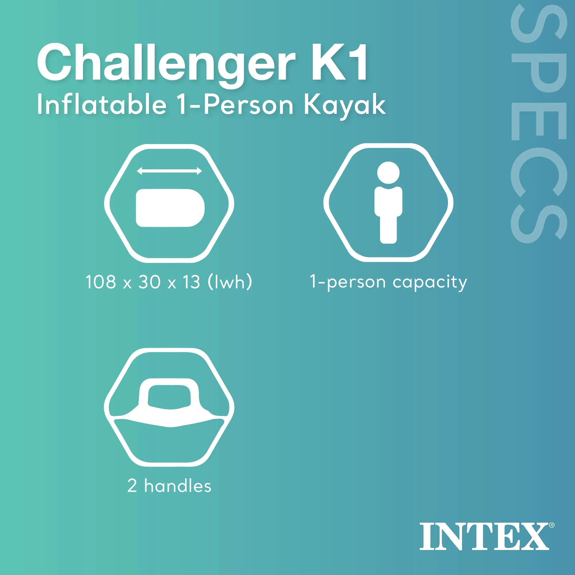 2026 Intex Challenger K1 Single Person Inflatable Fishing Kayak Set Accessory Kit Oars & Pump