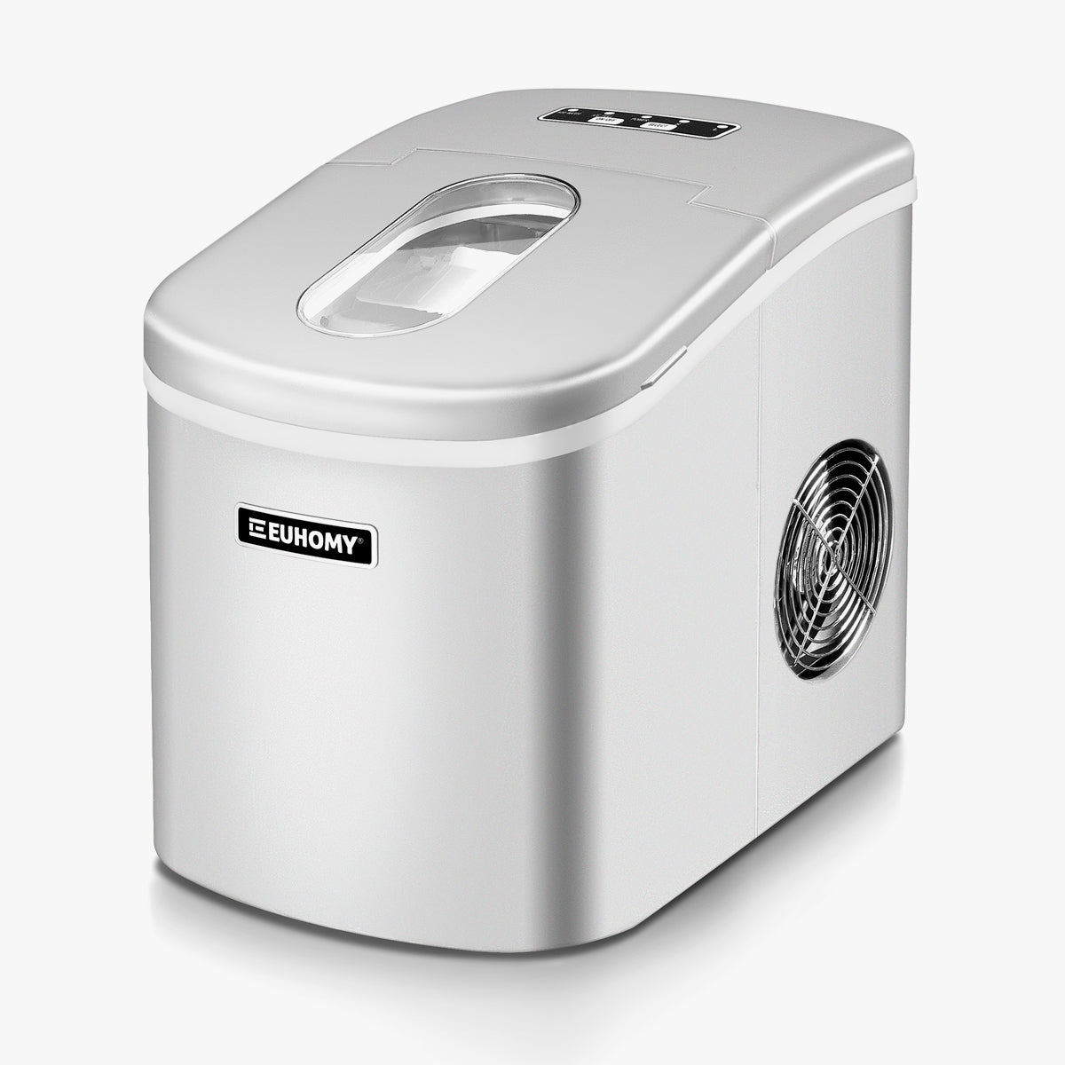 Euhomy Countertop Ice Maker – Clear Bullet Ice, Smart Sensor Control, Quiet & Efficient Cooling