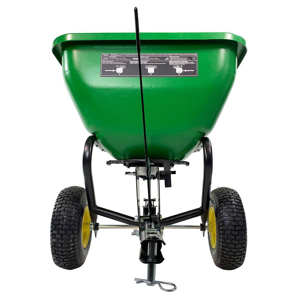2026 John Deere 175 lb Tow-Behind Broadcast Spreader, Rustproof Poly Hopper, Universal Fit