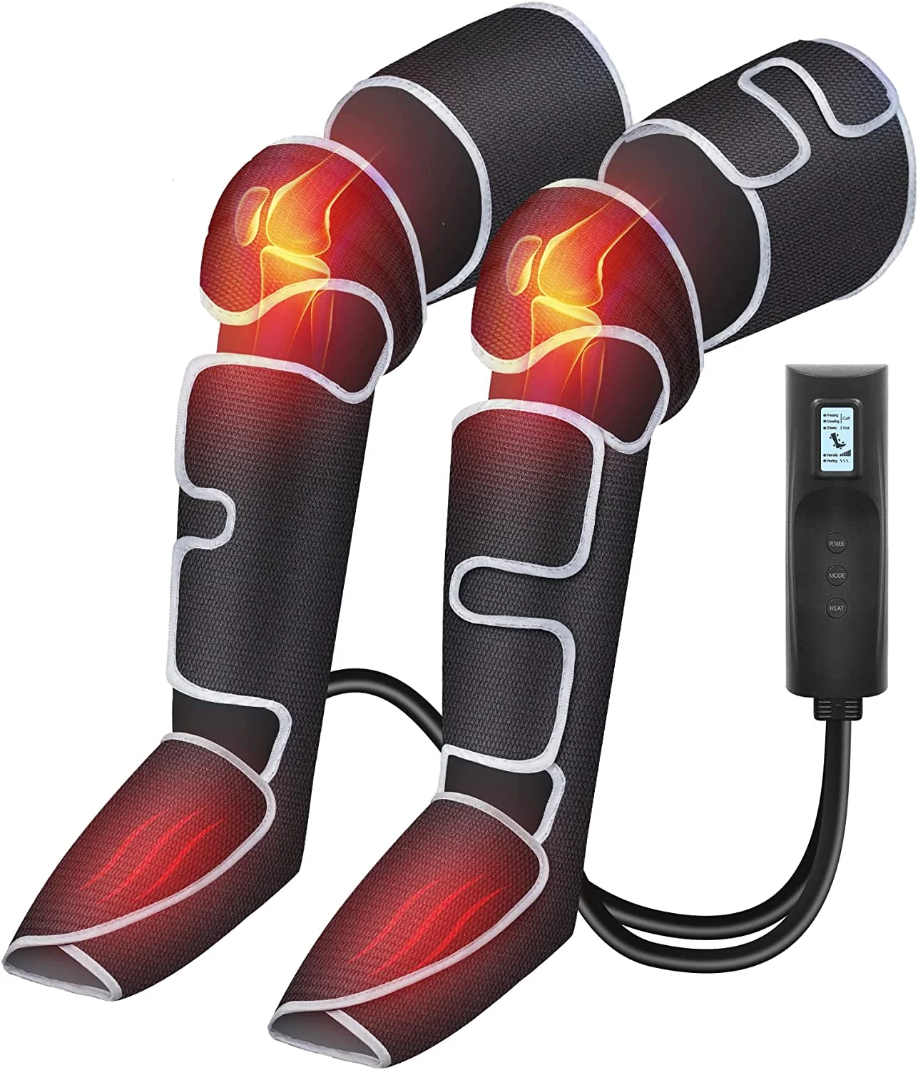 2026 Comfier Leg Massager for Circulation, Air Compression Calf Knee Foot Massager with Heat, Leg Wraps Massage Boots for Pain Relief, Fathers Day Gifts