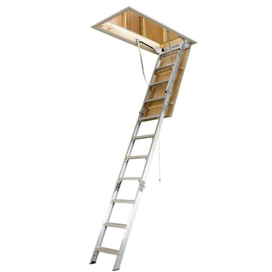 8 ft. 10 ft., 25 in. x 54 in. Aluminum Attic Ladder with 375 lb.