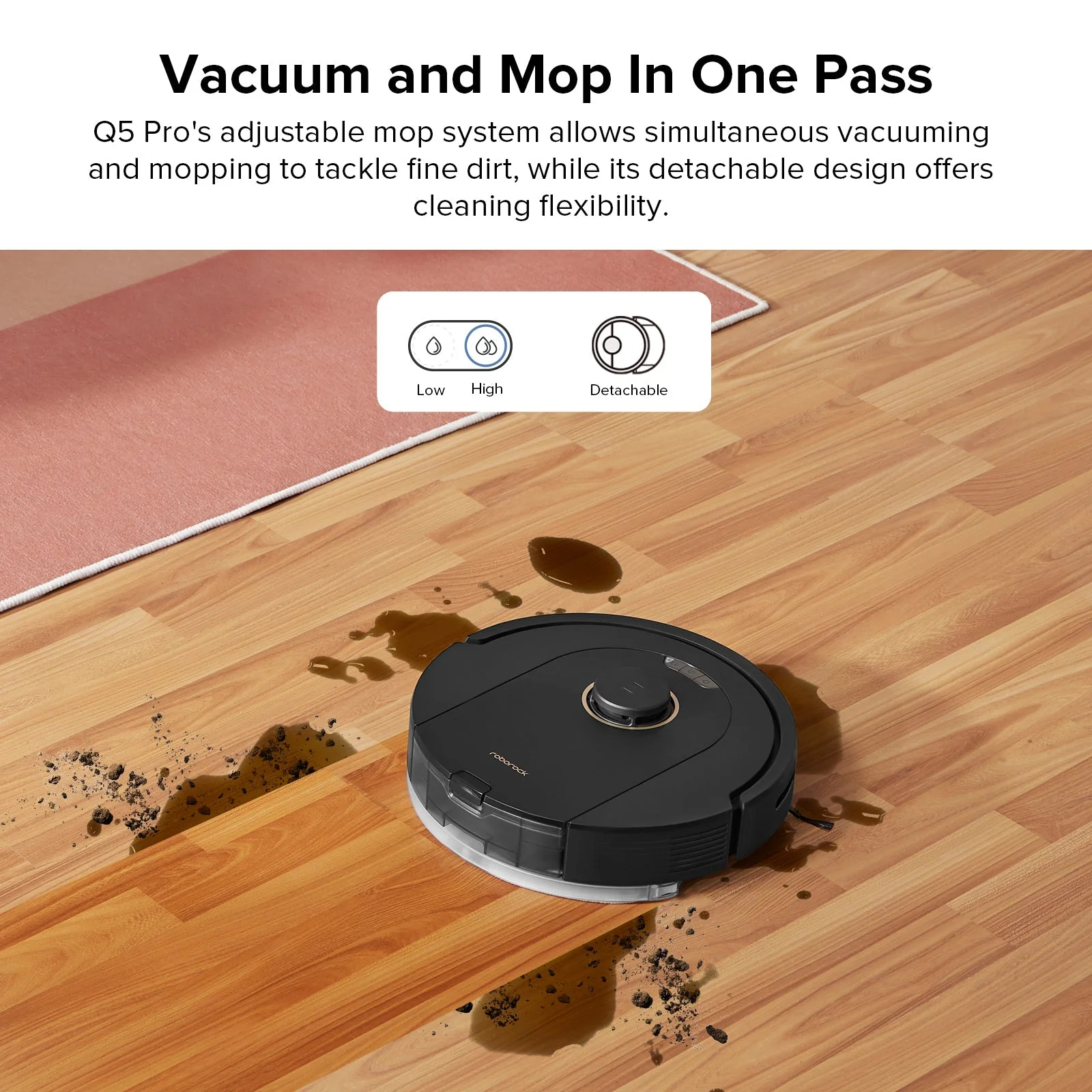 Q5 Pro Robot Vacuum & Mop with DuoRoller™ Brush, 5500Pa Strong Suction & Smart Navigation