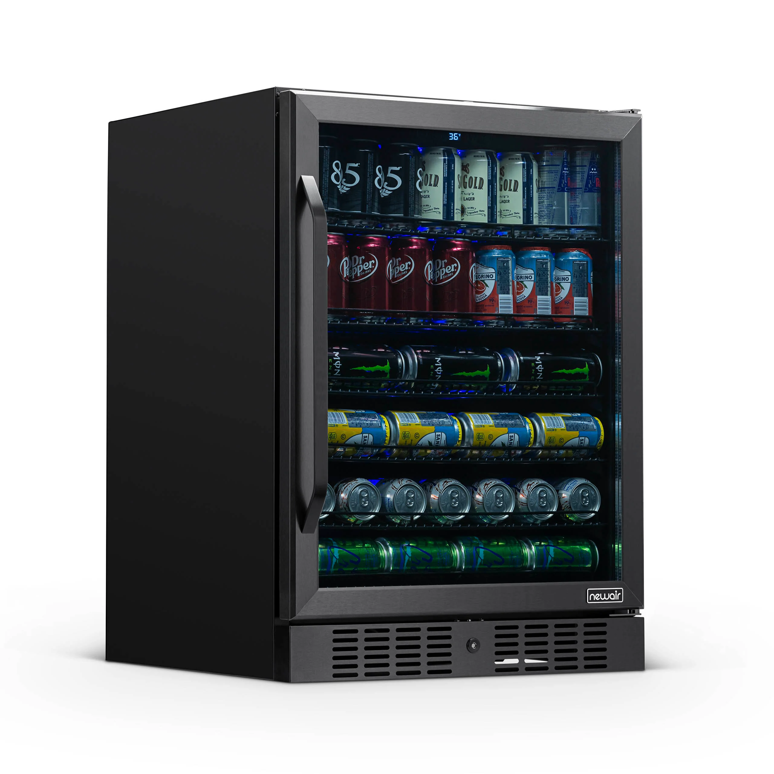 2026 Newair® 177-Can Built-In Black Beverage Fridge - 24