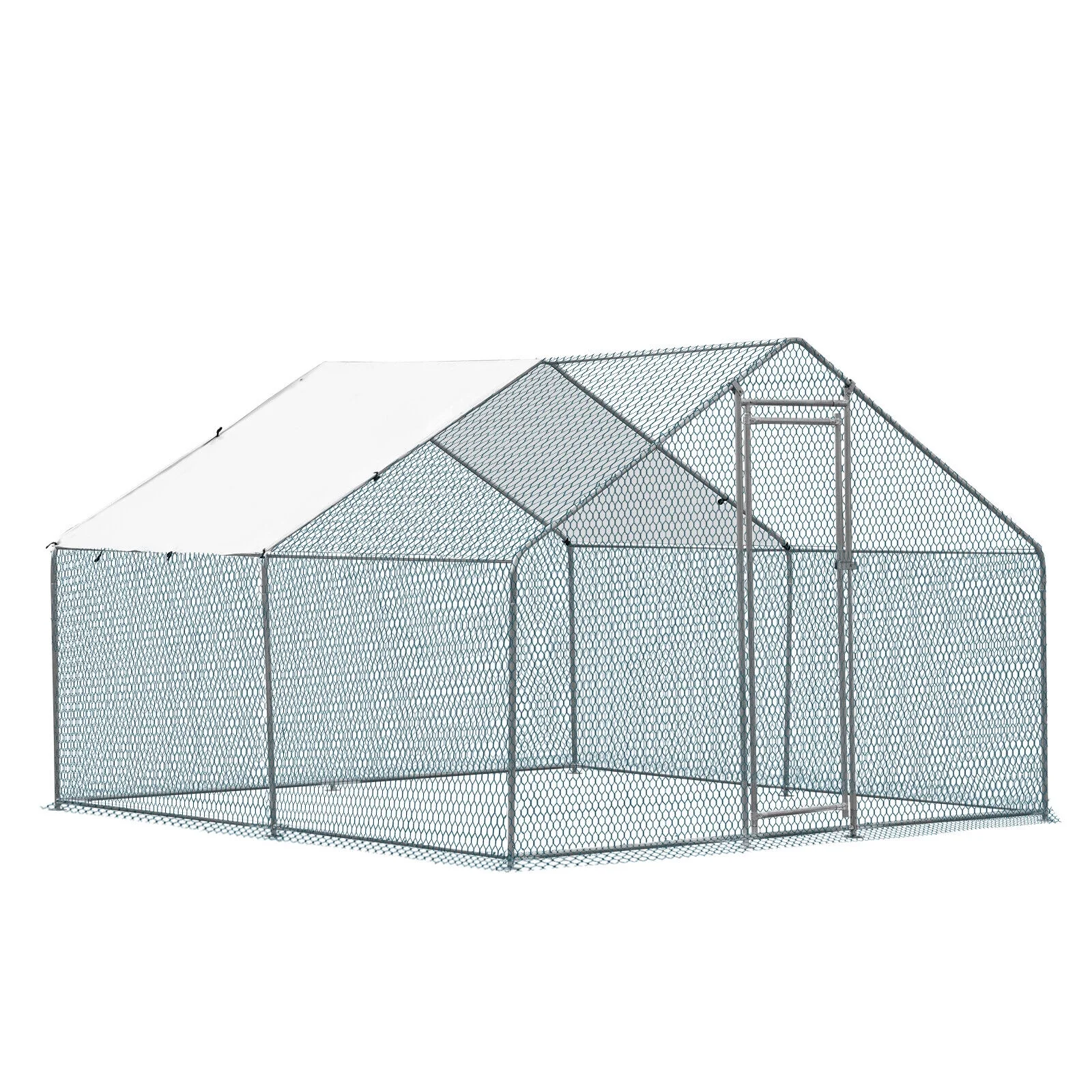 2026 ZGBY 10 X 10Ft Metal Walk In Chicken Coop Run Cage Rabbit Hutch Hen House Enclosure
