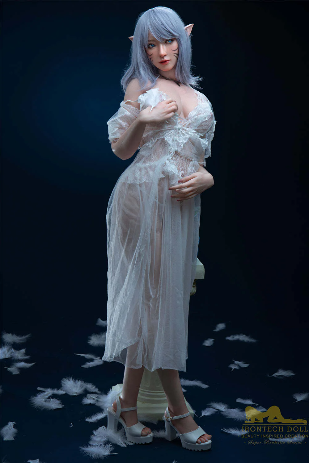 sex doll RC5.4ft / 166cm Spotlessly White Silicone Elf Sex Doll - Irontech Doll Candy - R C