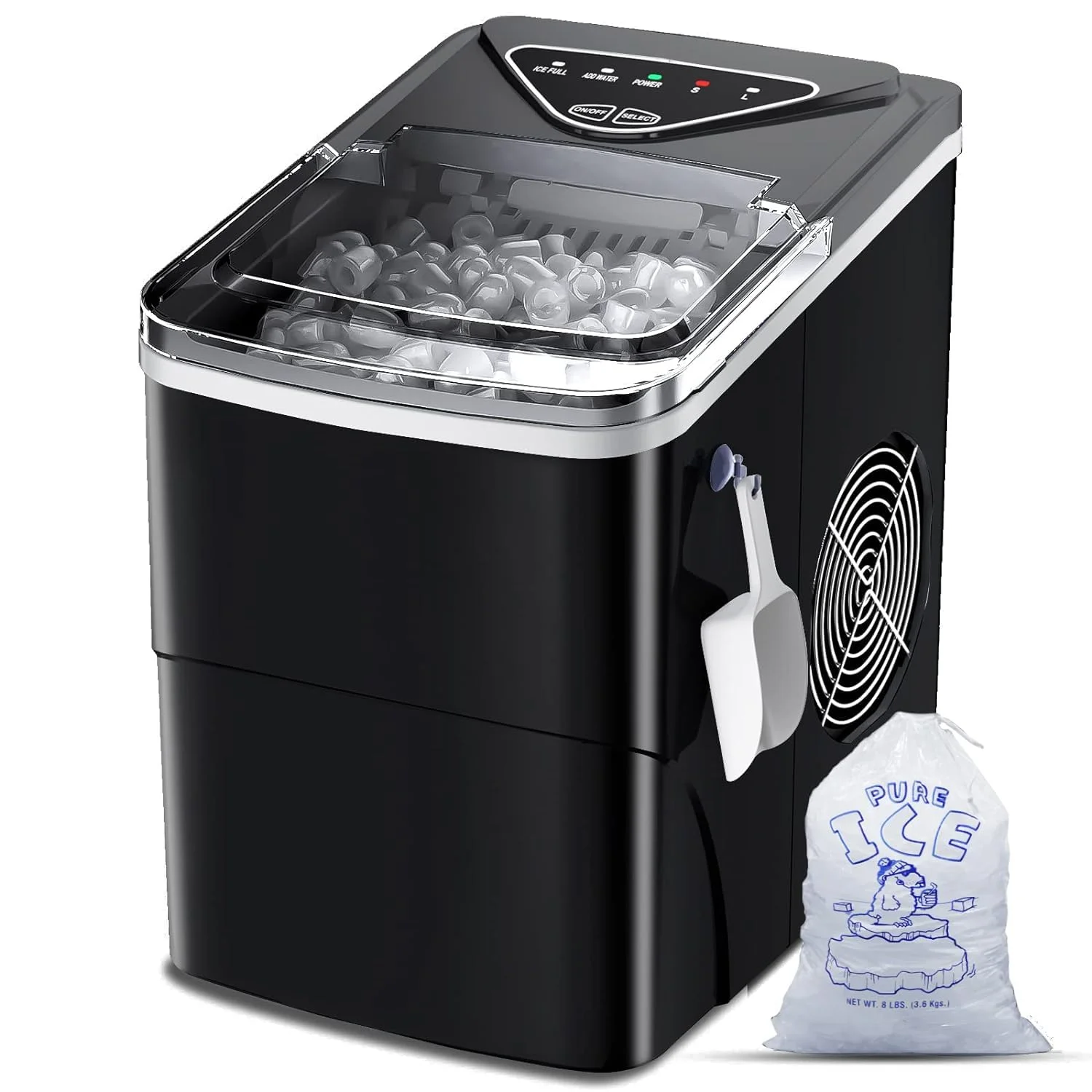2026 Ice Maker Countertop, Protable Ice Maker (Black)