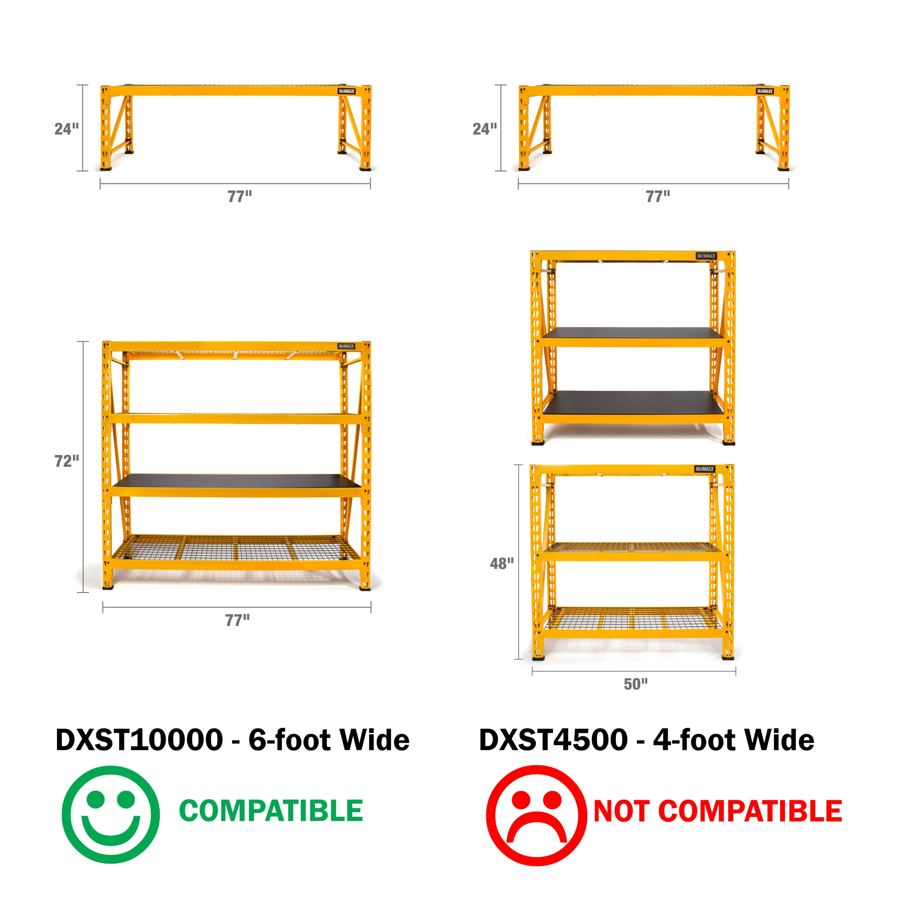 Single Shelf Industrial Storage Rack Extension Kit for DXST10000