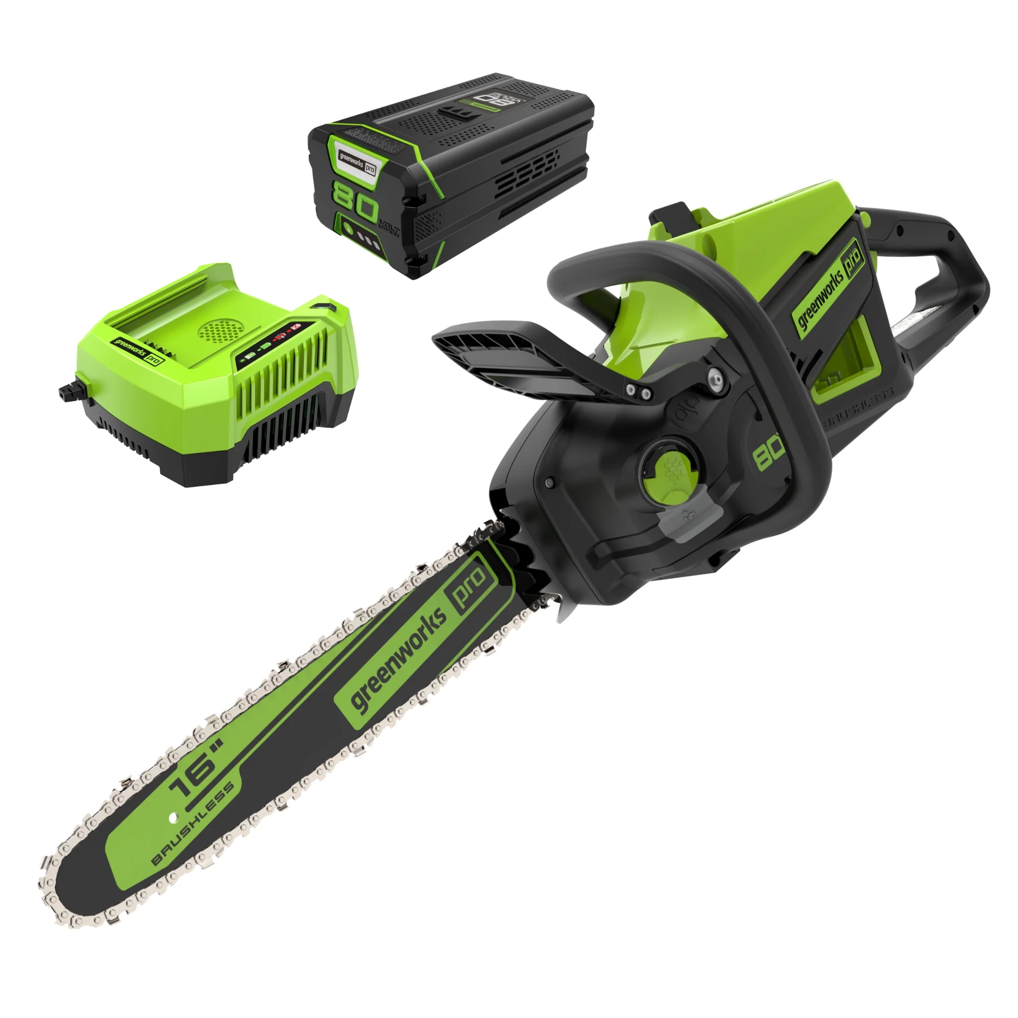 2026 80V 16‘’ 2.0kW Cordless Battery Chainsaw w/ 4.0 Ah Battery & Charger