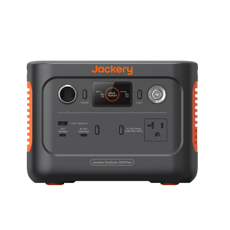 Jackery Explorer 300 Plus Portable Power Station – 288Wh LiFePO4 Battery, 300W Output, Fast USB-C Charging