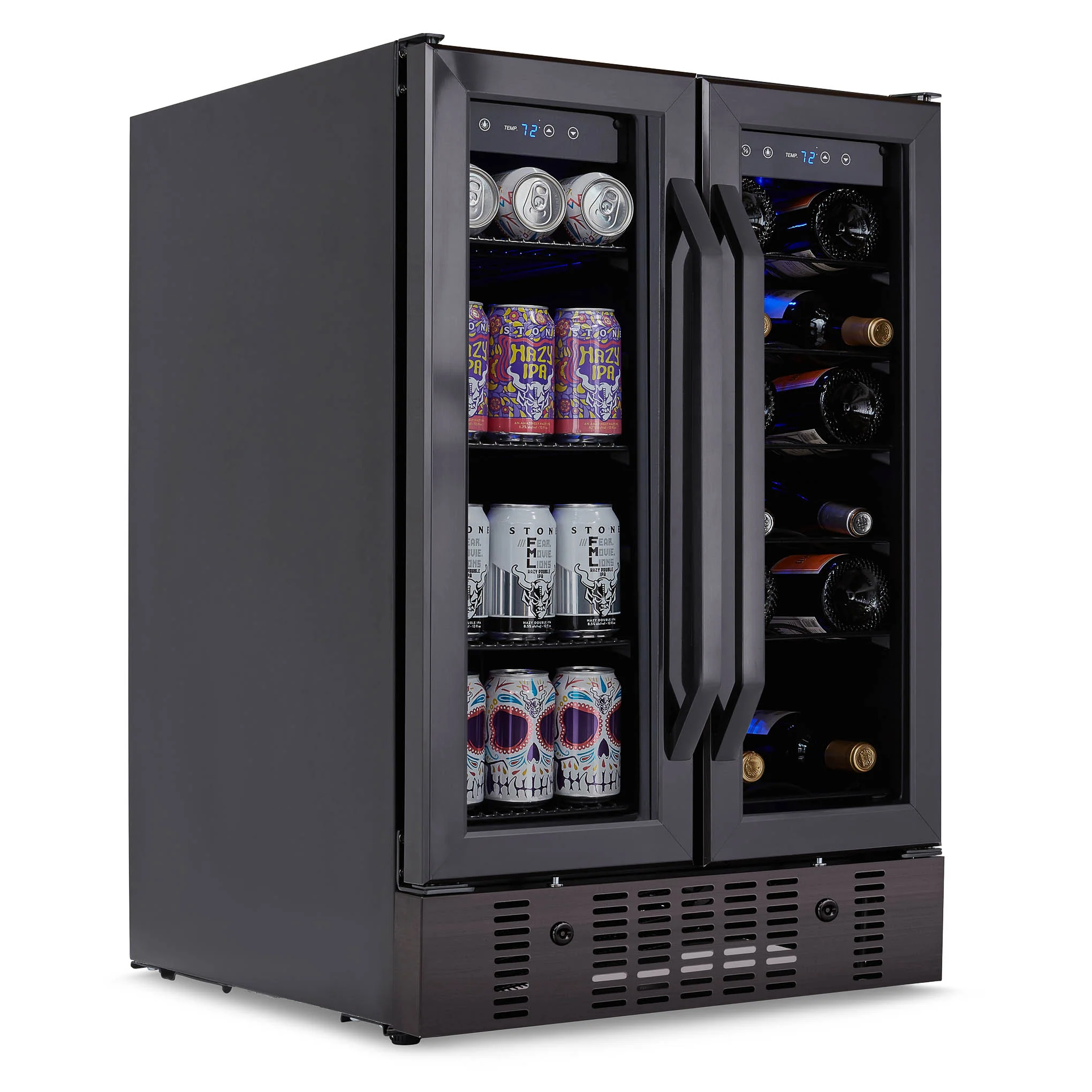 2026 Newair® 60-Can, 18-Bottle Built-in Dual Zone Beverage Fridge - 24