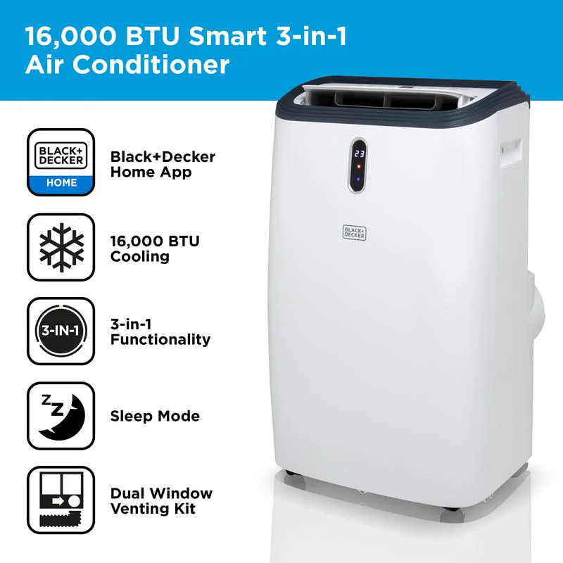 Black+Decker BXAC40018GB 16000 BTU Portable Smart Air Conditioner