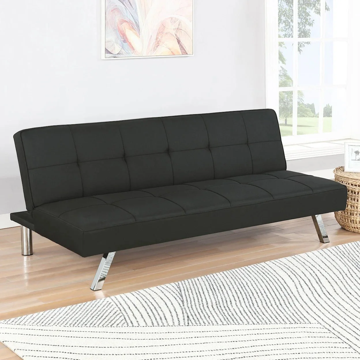 2026 Modern Metal Frame Sofa Bed Sleeper – Convertible Lounger & Bed for Small Spaces