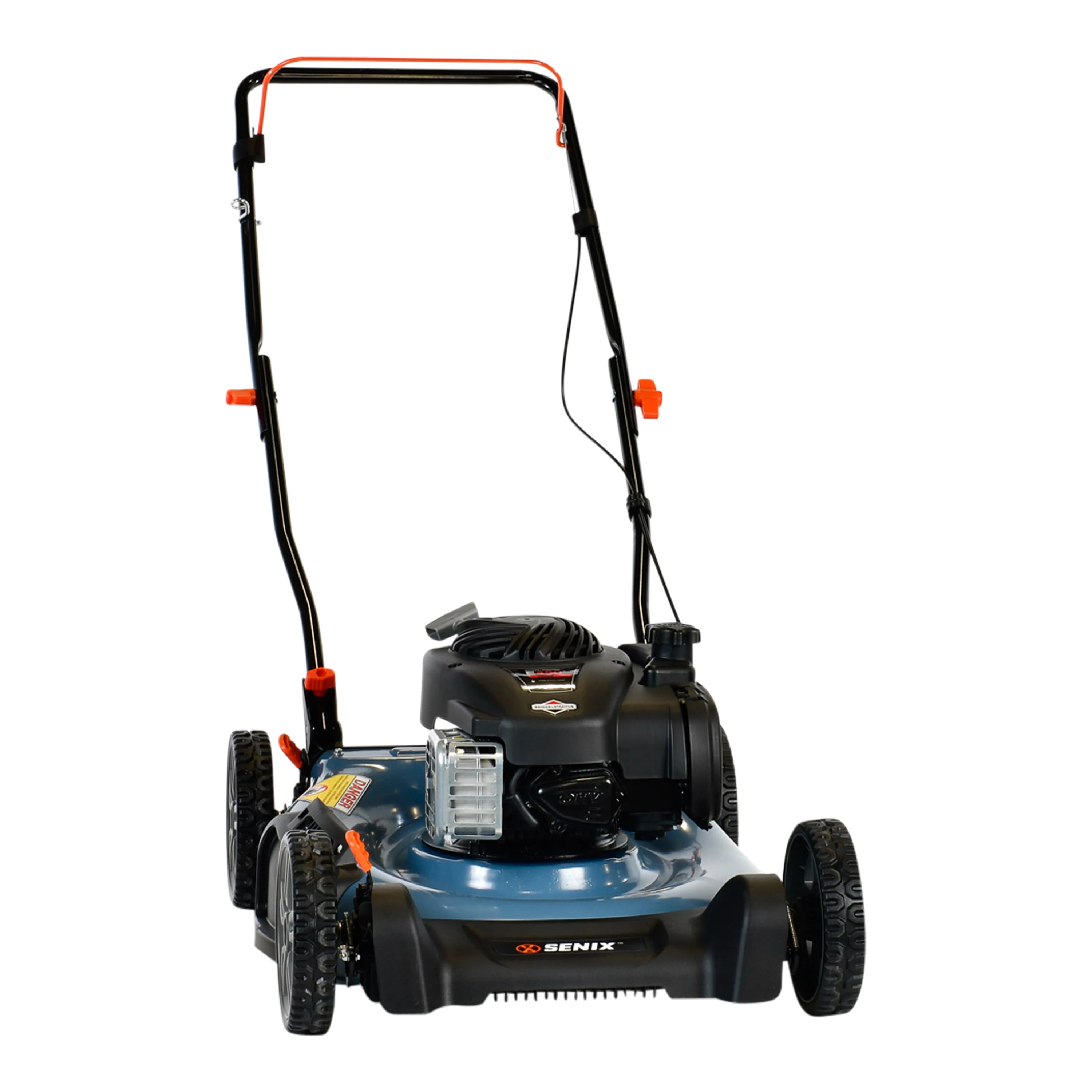 2026 SENIX 21-Inch Push Lawn Mower, 125 cc 4-Cycle Gas Powered, Mulch & Side Discharge, Dual Lever Height Adjustment, LSPG-M3