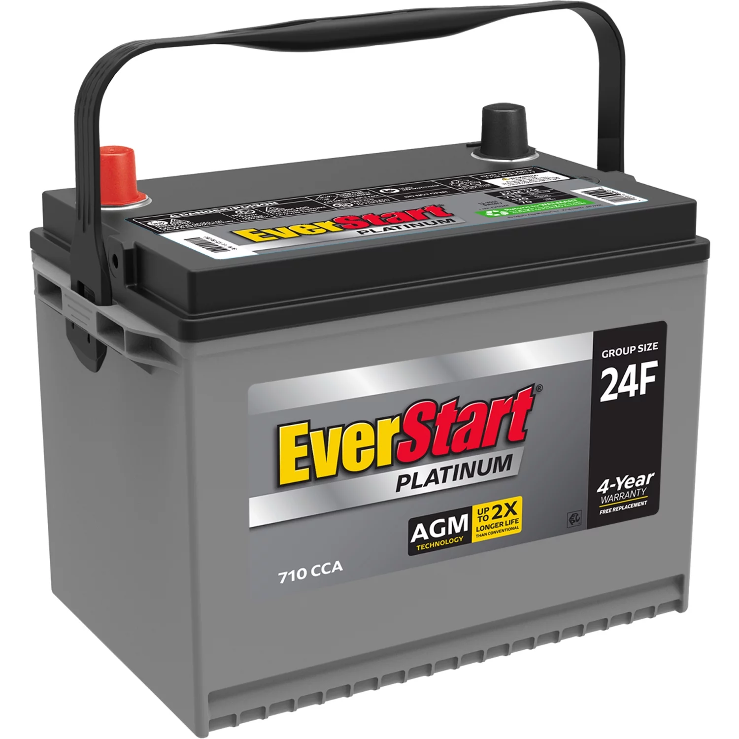 2026 EverStart Platinum AGM Automotive Battery, Group Size 24F 12 Volt, 750 CCA - MadeInUSA