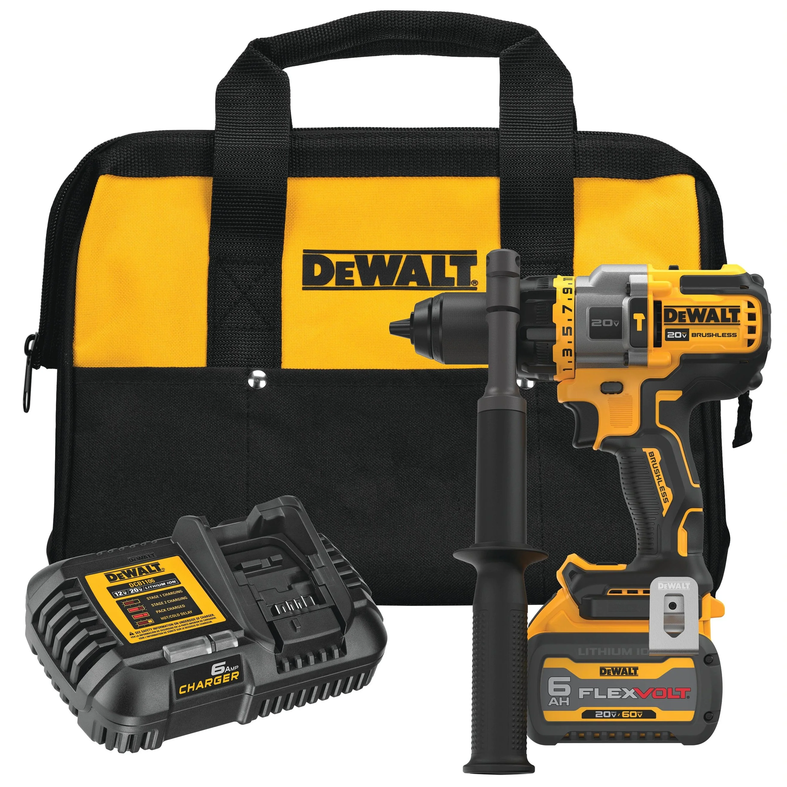 2026 DEWALT DCD999T1-20V MAX* XTREME Pro Cordless Brushless 1/2 in 3-Speed Hammer Drill Kit (1) FLEXVOLT ADVANTAGE Lithium Ion Battery with Charger