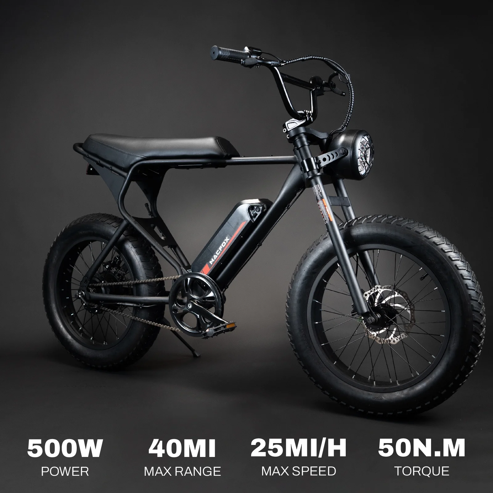 2026 MACFOX Electric Bike, Ebike 500W/48V/10.4Ah, 20