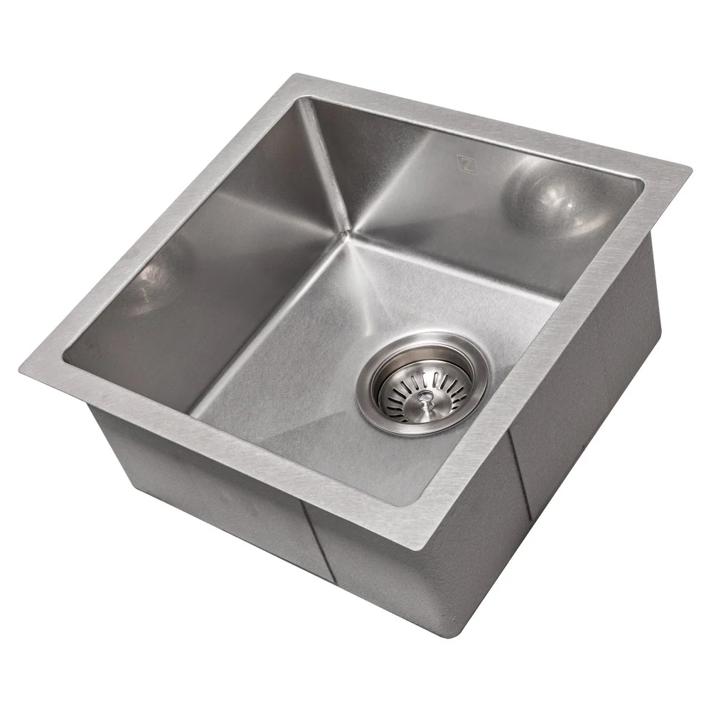 ZLINE 15 in. Boreal Undermount Single Bowl Satin Stainless Steel Bar Kitchen Sink (SUS-15S)