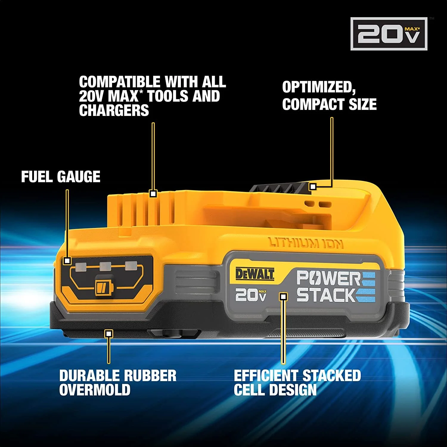 2026 DeWALT DCBP034-2 20V MAX POWERSTACK Impact-Resistant Compact Batteries - 2 PK