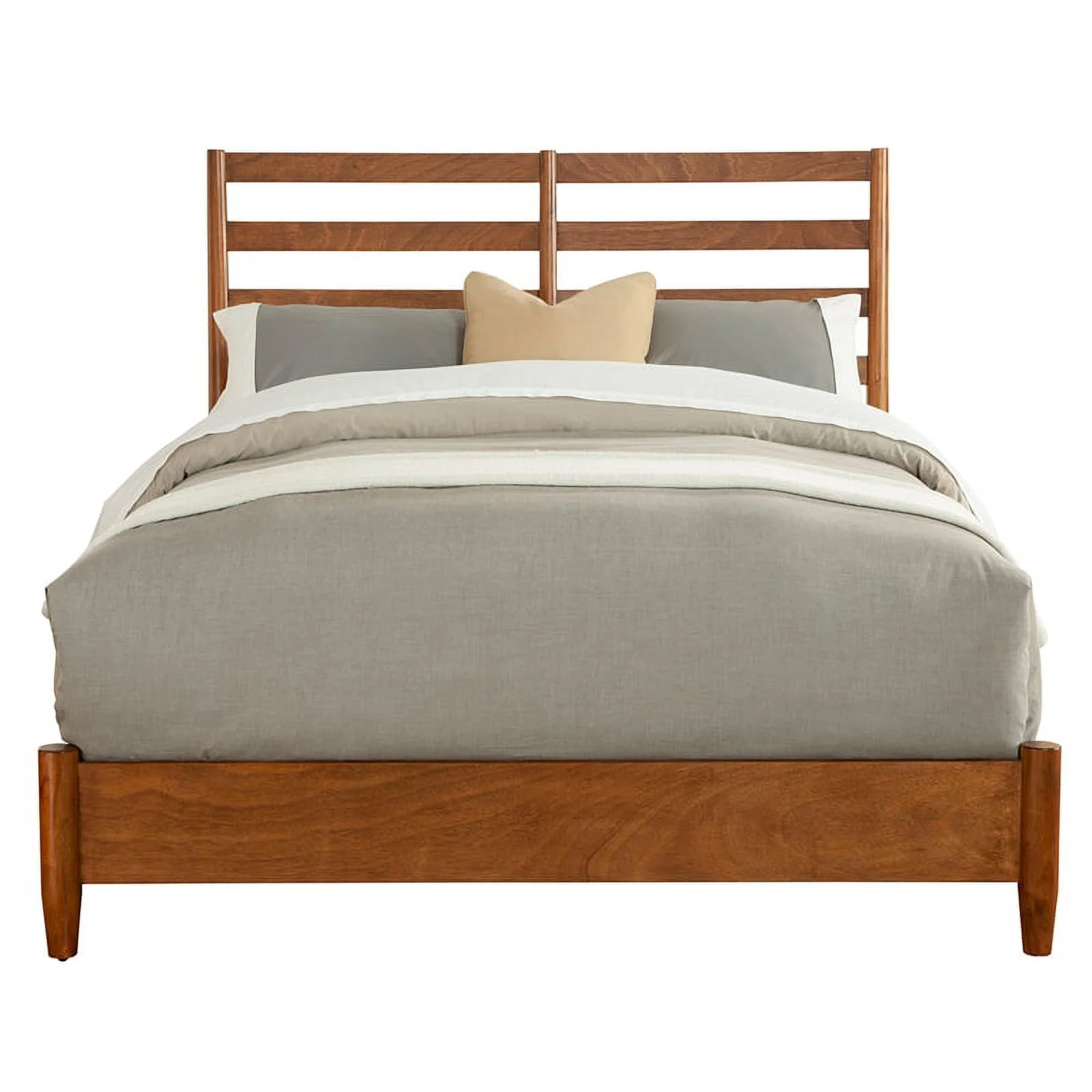 2026 Home Square 4 Piece Set with Small TV Console Full Wood Bed & Large Nightstand