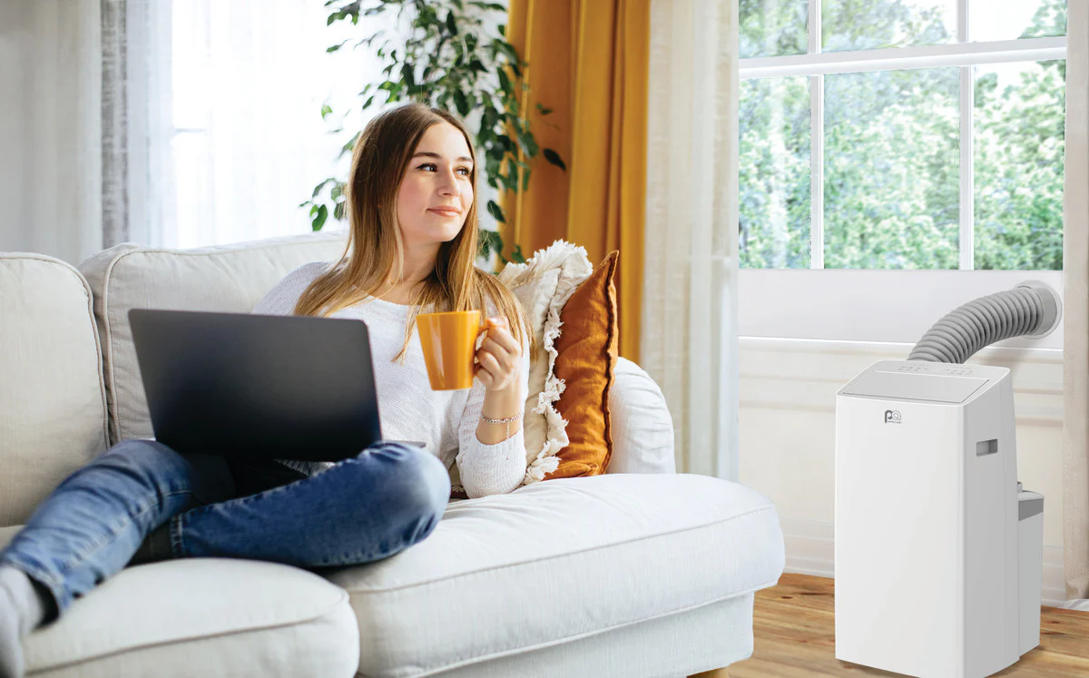 2026 14,000 BTU/8,200 SACC Ultra-Efficient Dual-Hose Portable Air Conditioner with Heat Pump and Wireless Smart Controls