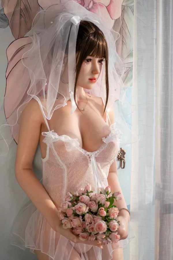 sex doll RC160cm / 5ft3 Asian Wife Sex Doll Sex Doll Weding Dress - Dime Doll: Elsa - R C