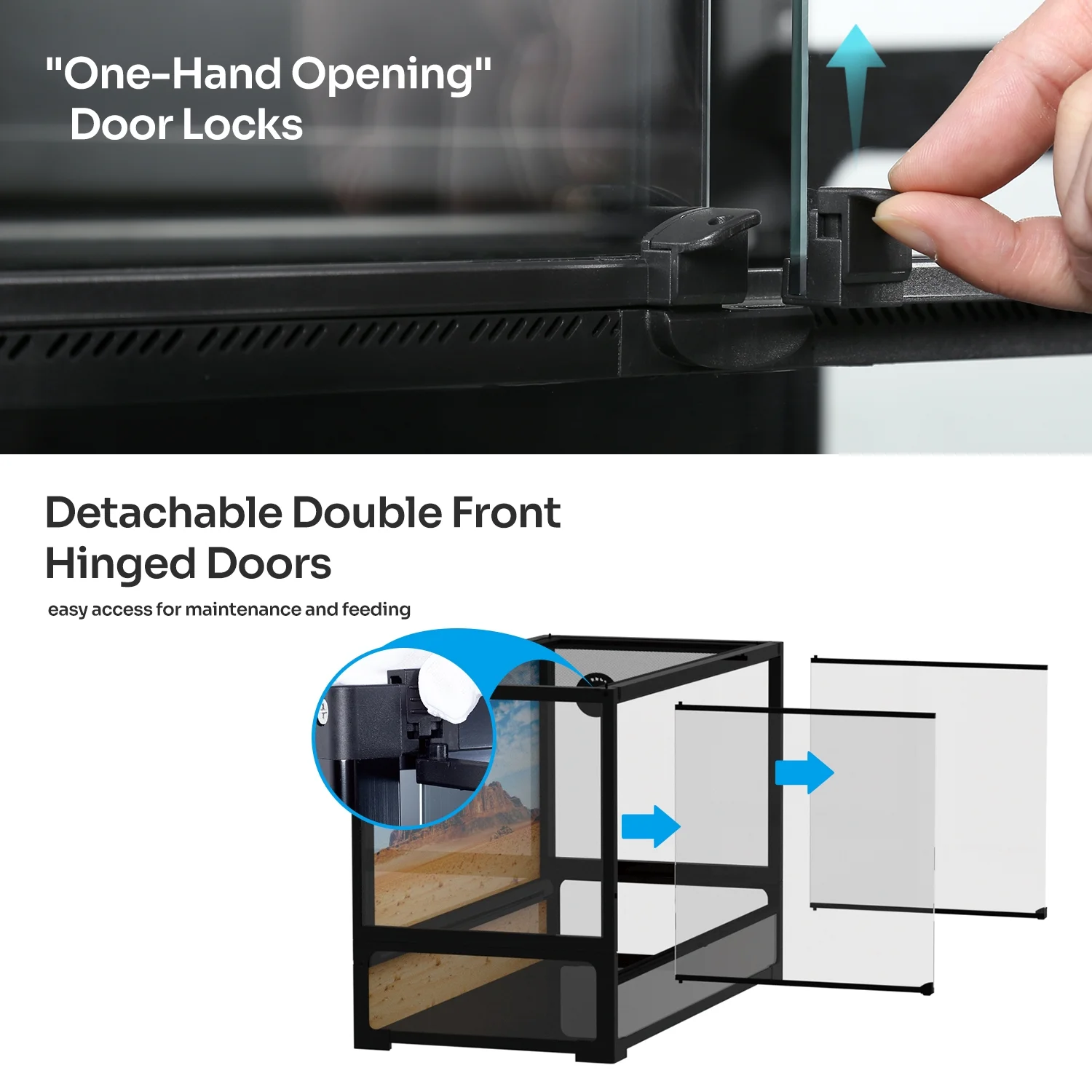 2026 REPTI ZOO 40 Gallon Tempered Glass Reptile Large Terrarium Tank Reptile Terrarium 36