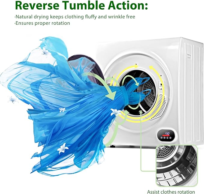 2026 EUHOMY 1400W, LCD Control Panel Four-Function Portable Dryer For Apartments, Home, Dorm, White