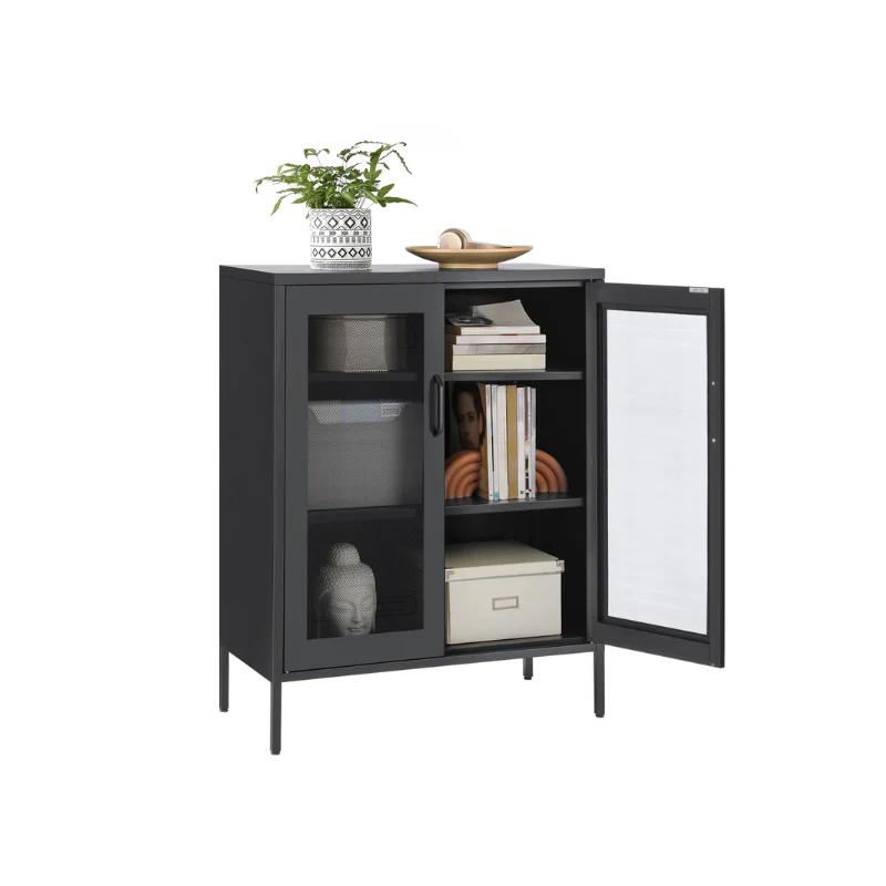 Metal Storage Cabinet with Mesh Doors