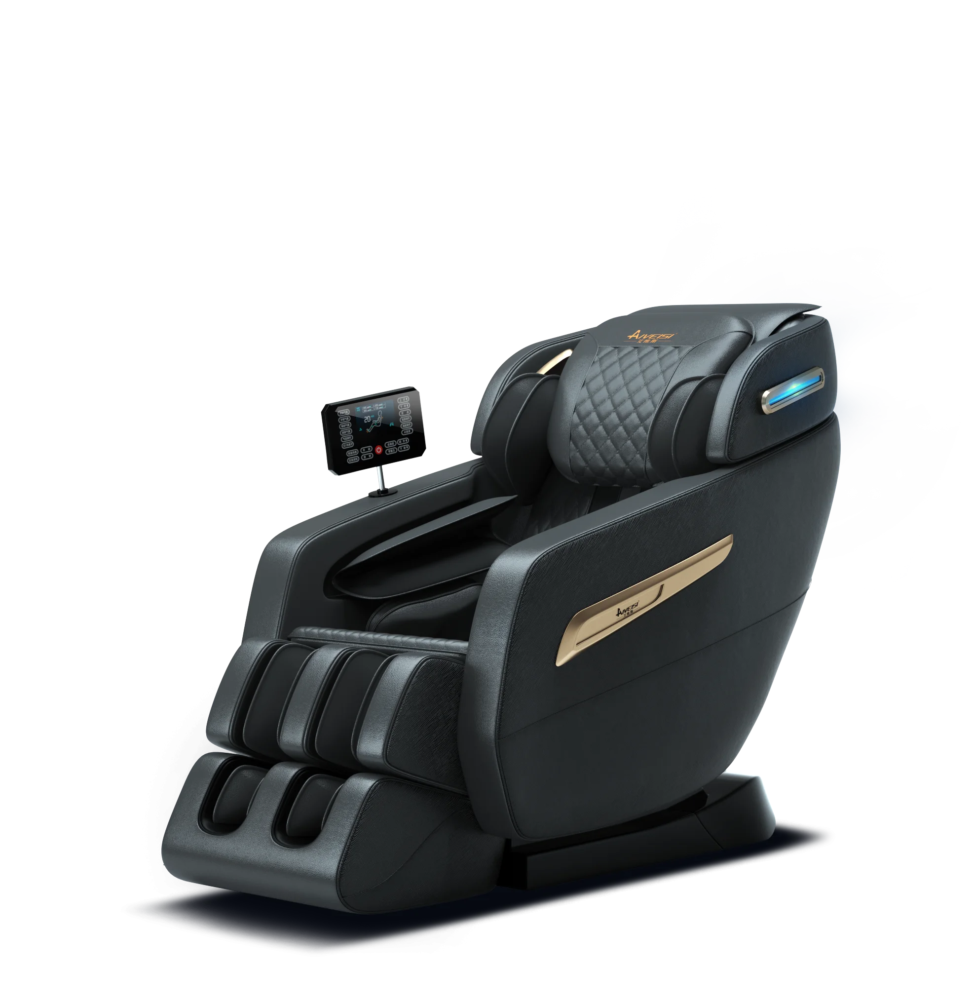 2024 4D Zero Gravity Massage Chair, Full Body Shiatsu Recliner with Yoga Stretching, SL Track, Intelligent Voice Control, Calf Kneading, Calfrest Extension, Premium Black Leather